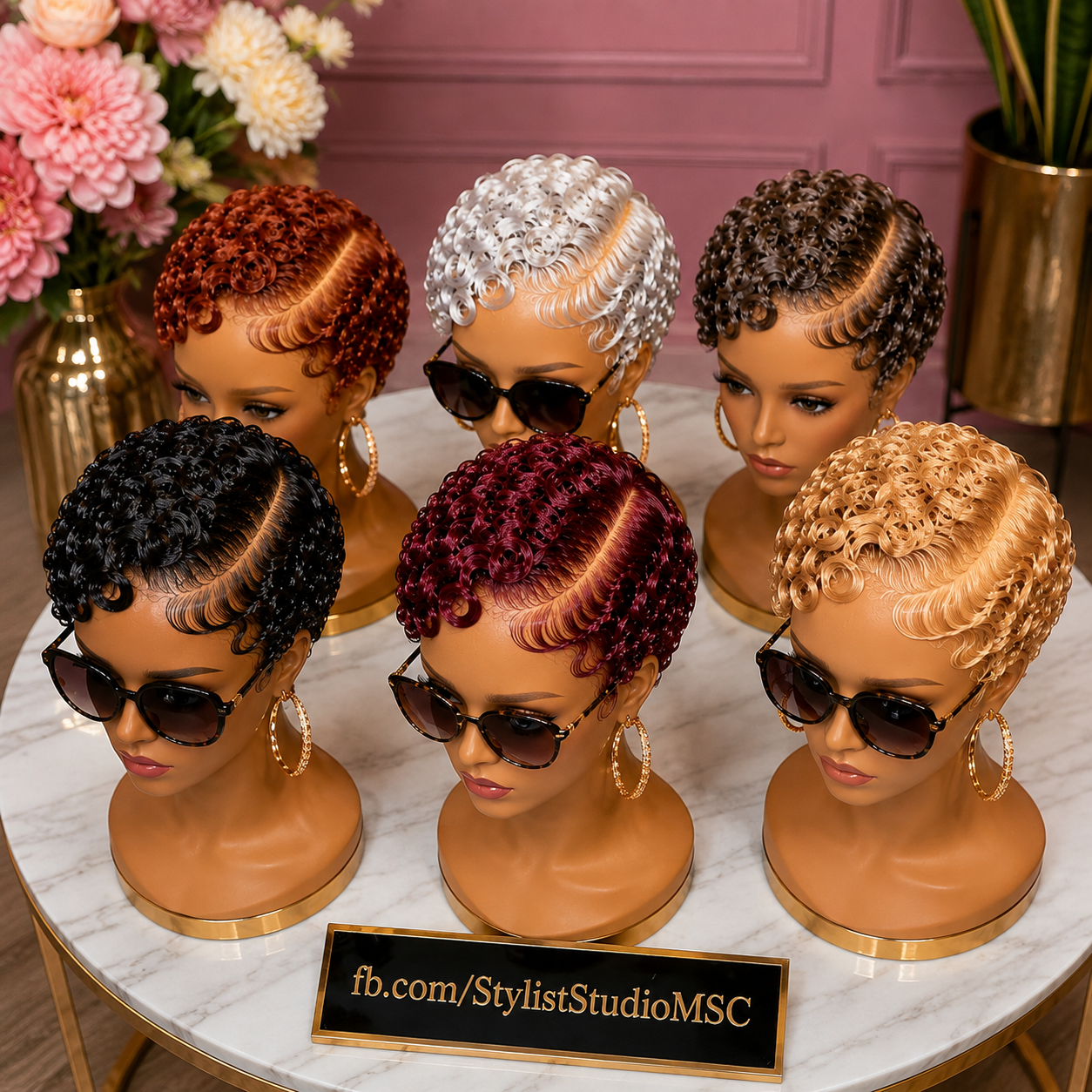 A Diagonal Hard-Part Seam Bridges Sculpted Rosette Pin Curls With Polished Finger Waves Across Six Colorways #ss A Diagonal Hard-Part Seam Bridges Sculpted Rosette Pin Curls With Polished Finger Waves Across Six Colorways #ss