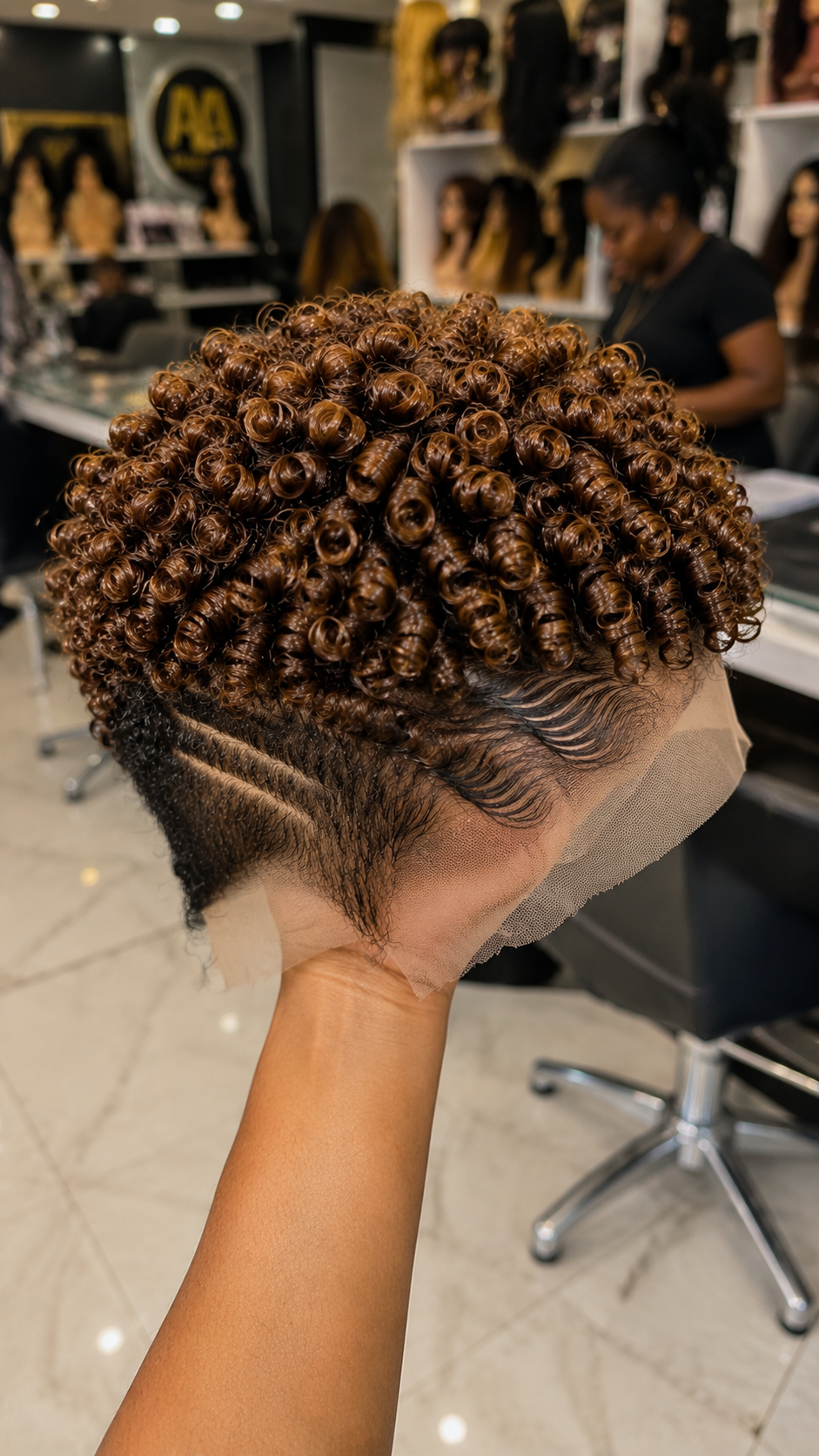 Why Does A Honey Chestnut Ringlet Pixie Wig Rely On A Solid Black Shadow Fade Underneath? #stayh Why Does A Honey Chestnut Ringlet Pixie Wig Rely On A Solid Black Shadow Fade Underneath? #stayh