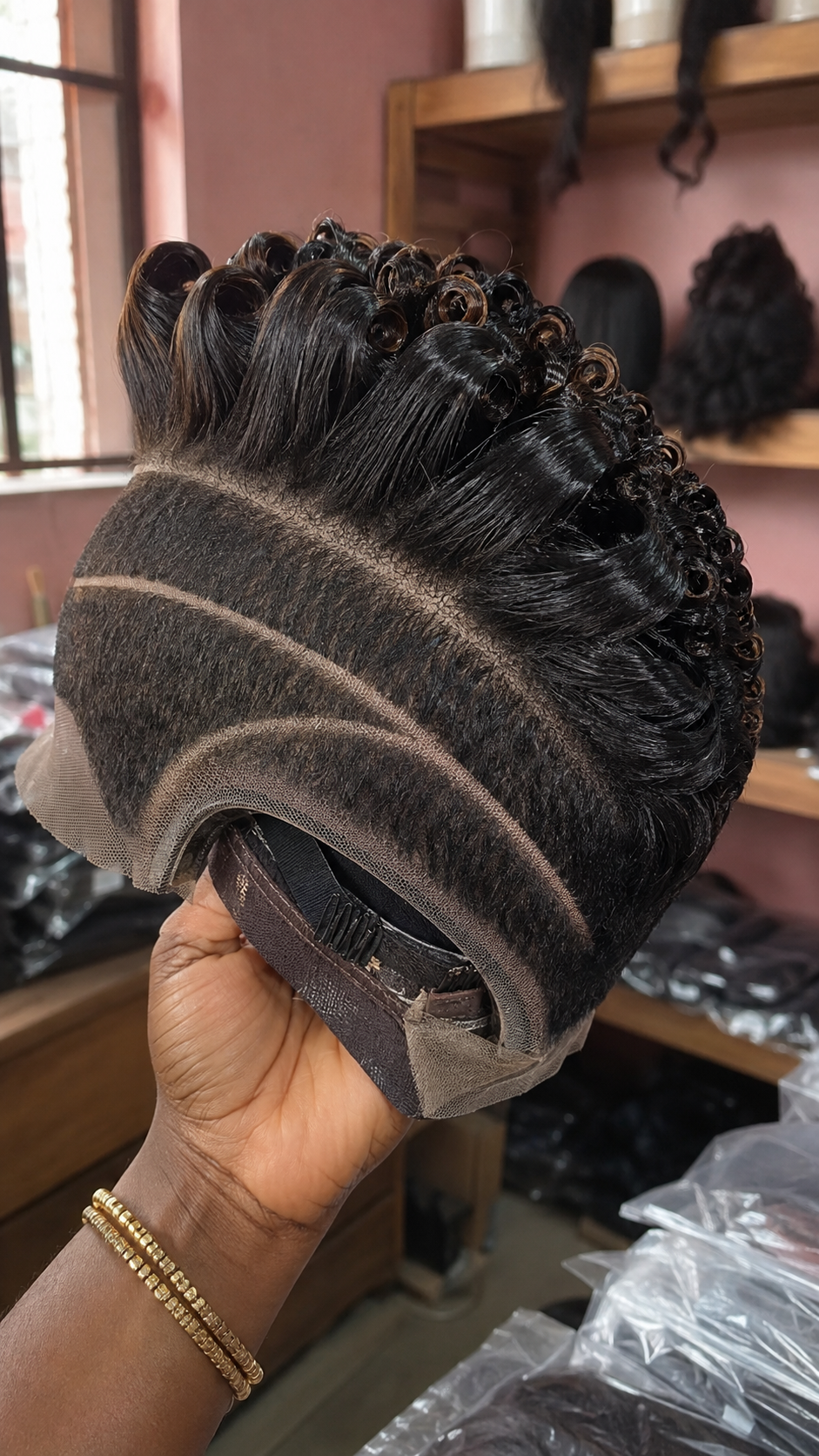Dual Parallel Wave Razor Tracks Anchor A Warm Chestnut-Tipped Pompadour Pixie Wig #StylistStudioMSCh Dual Parallel Wave Razor Tracks Anchor A Warm Chestnut-Tipped Pompadour Pixie Wig #StylistStudioMSCh