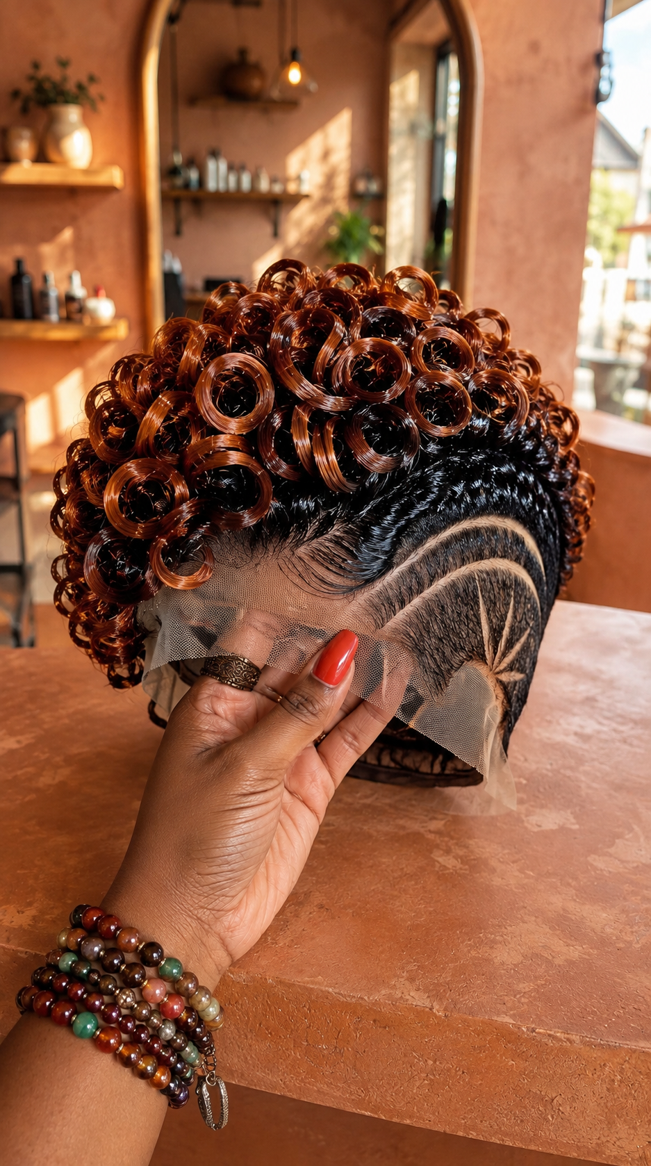 The Fan Carved Into This Temple Is The Haircut. The Copper Coils Are Only The Lid. #br The Fan Carved Into This Temple Is The Haircut. The Copper Coils Are Only The Lid. #br