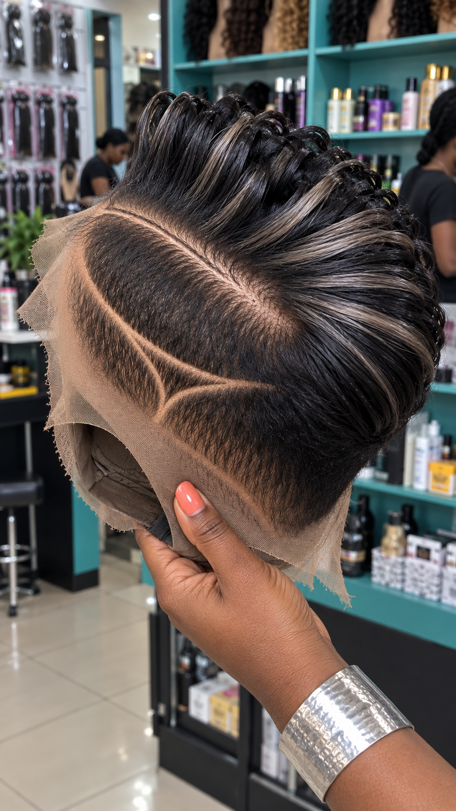 Where To Buy This Ash Blonde Loop Pixie Wig With Angular Side Lines #bestk