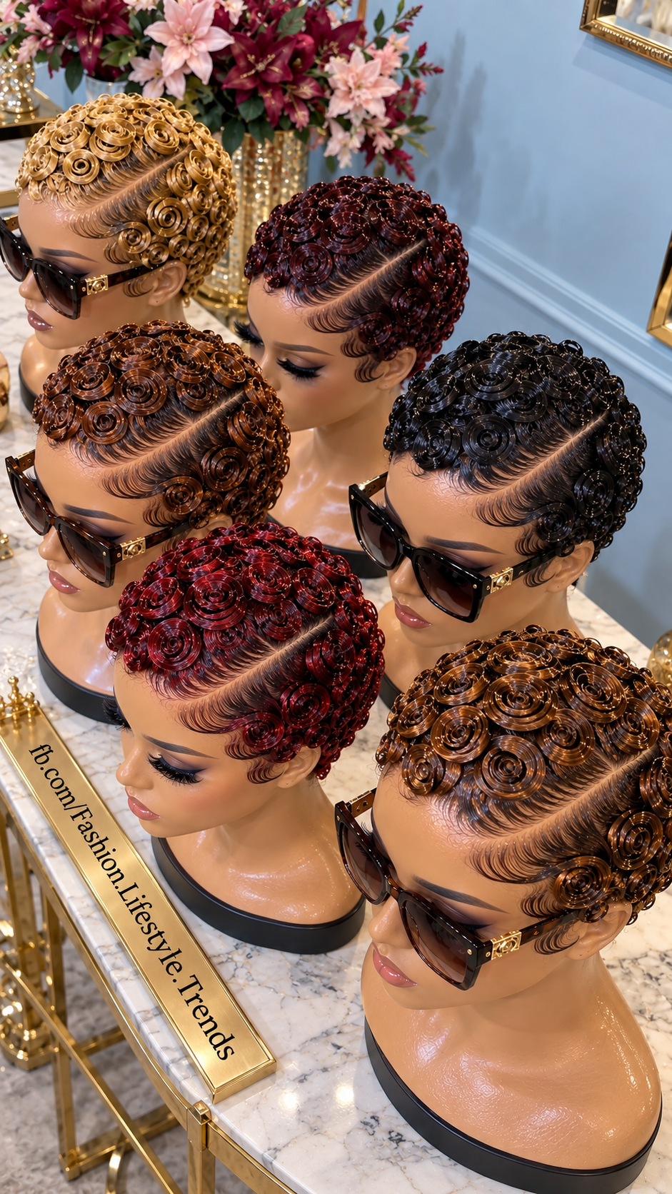 Glossy Sculpted Ringlet Pixie Wigs With Sweeping Side Part In Rich Multi-Tone Colors #flt Glossy Sculpted Ringlet Pixie Wigs With Sweeping Side Part In Rich Multi-Tone Colors #flt