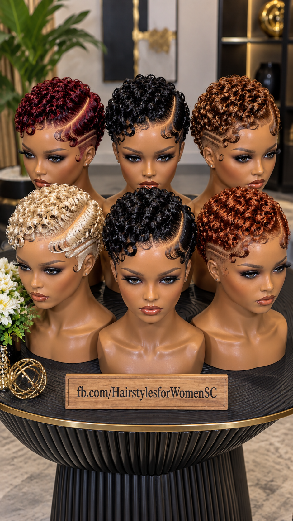 Curly Pixie Wig With Triple Side Lines and Sculpted Finger Waves #hwby Curly Pixie Wig With Triple Side Lines and Sculpted Finger Waves #hwby