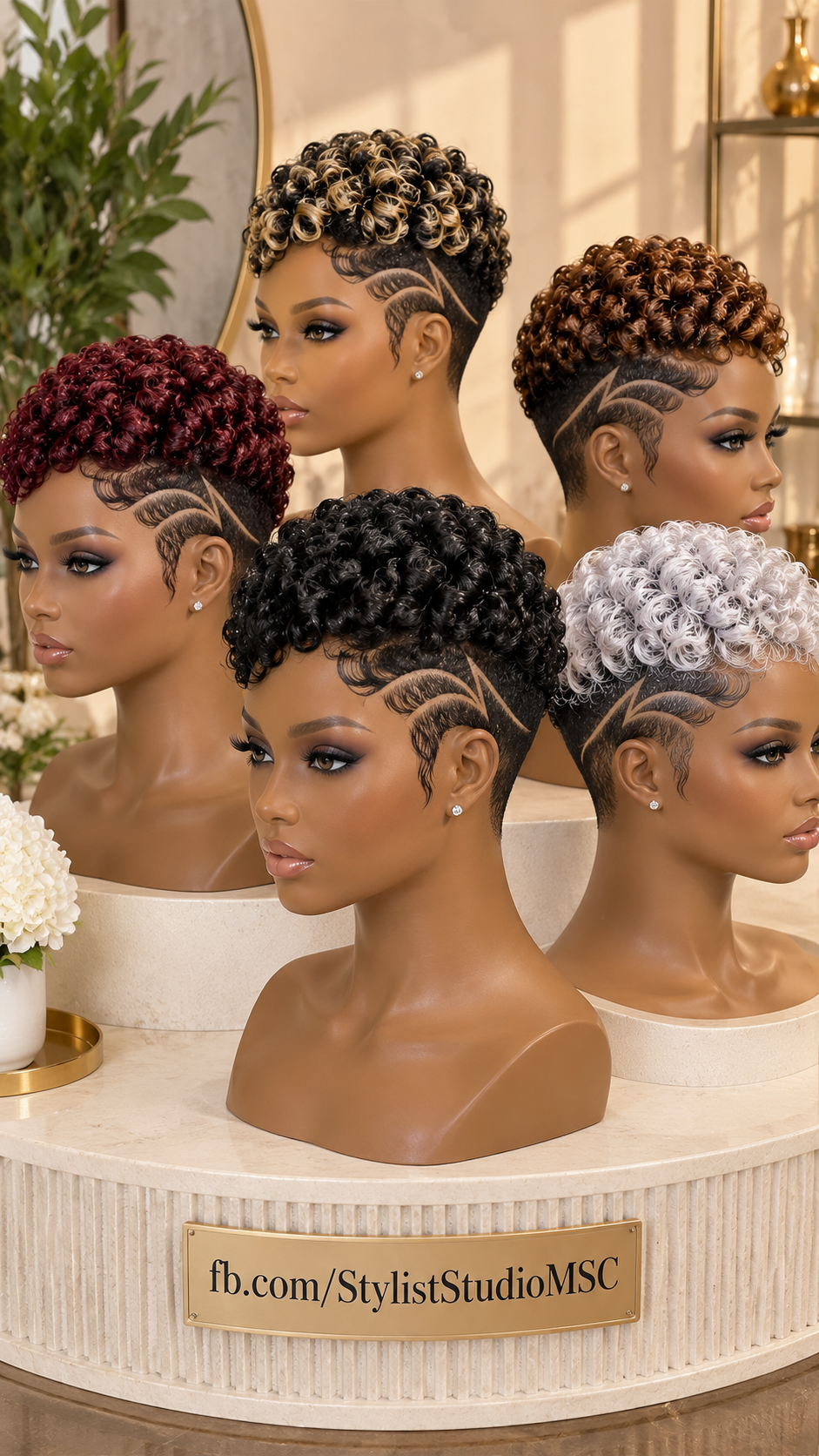 Curly Pixie Wig Collection With Lightning Side Design and Sculpted Coil Crowns #ss Curly Pixie Wig Collection With Lightning Side Design and Sculpted Coil Crowns #ss