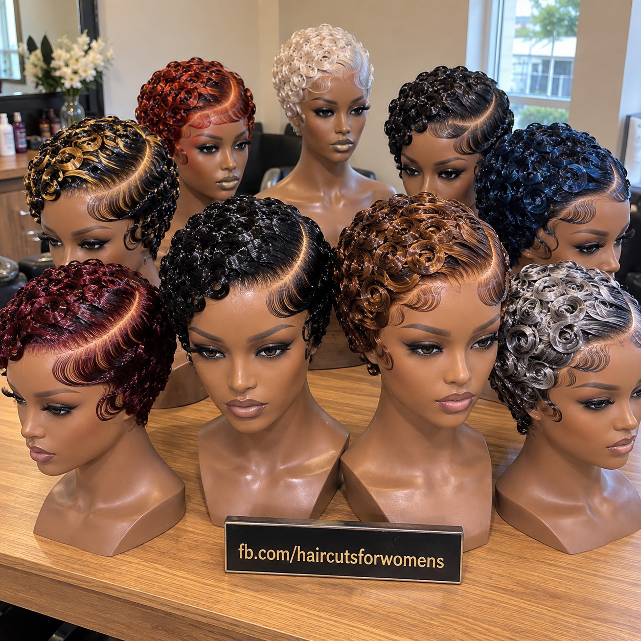 How To Order A Sculpted Ringlet Pixie Wig With Swept Side Parting And Glossy Wave Detail #bwi
