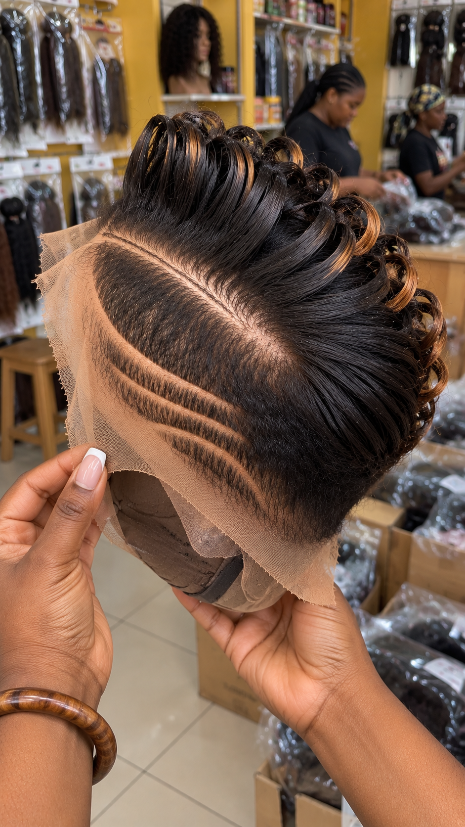 Caramel Loop Highlights Give This Sculpted Pixie Wig a Rich Salon Finish #hwbh Caramel Loop Highlights Give This Sculpted Pixie Wig a Rich Salon Finish #hwbh