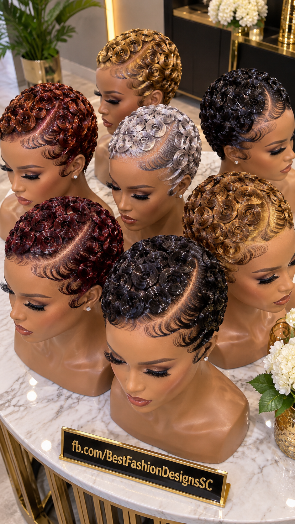 Luxury Circular-Curl Pixie Wigs With Curved Parting and Glossy Temple Waves #best