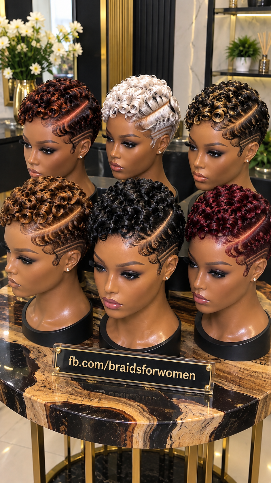 Salon-Ready Curly Crown Wigs With Swept Sides and Multi-Line Detailing #br Salon-Ready Curly Crown Wigs With Swept Sides and Multi-Line Detailing #br