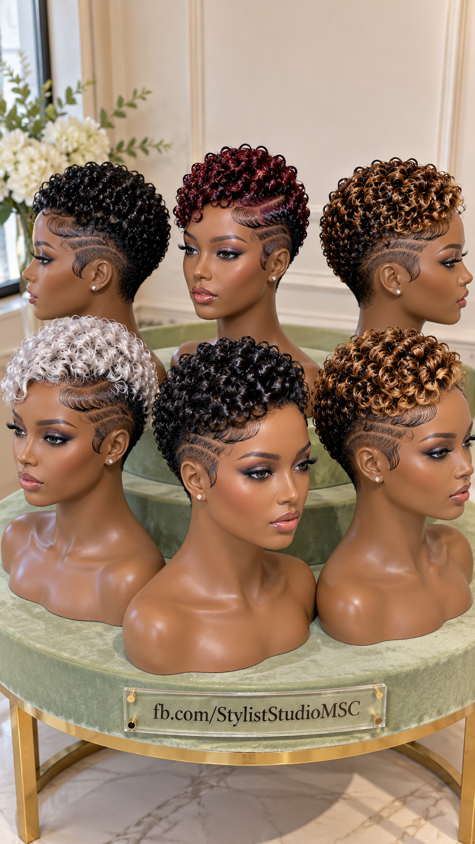 Salon Ready Loop Curl Pixie Wig Collection With Sculpted Side Lines and Rich Color Options #ss Salon Ready Loop Curl Pixie Wig Collection With Sculpted Side Lines and Rich Color Options #ss