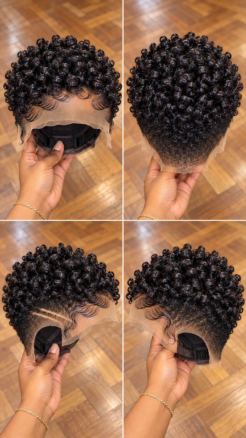 Jet Black Ringlet Pixie Wig With Feathered Temple Waves And Close Tapered Back #besk
