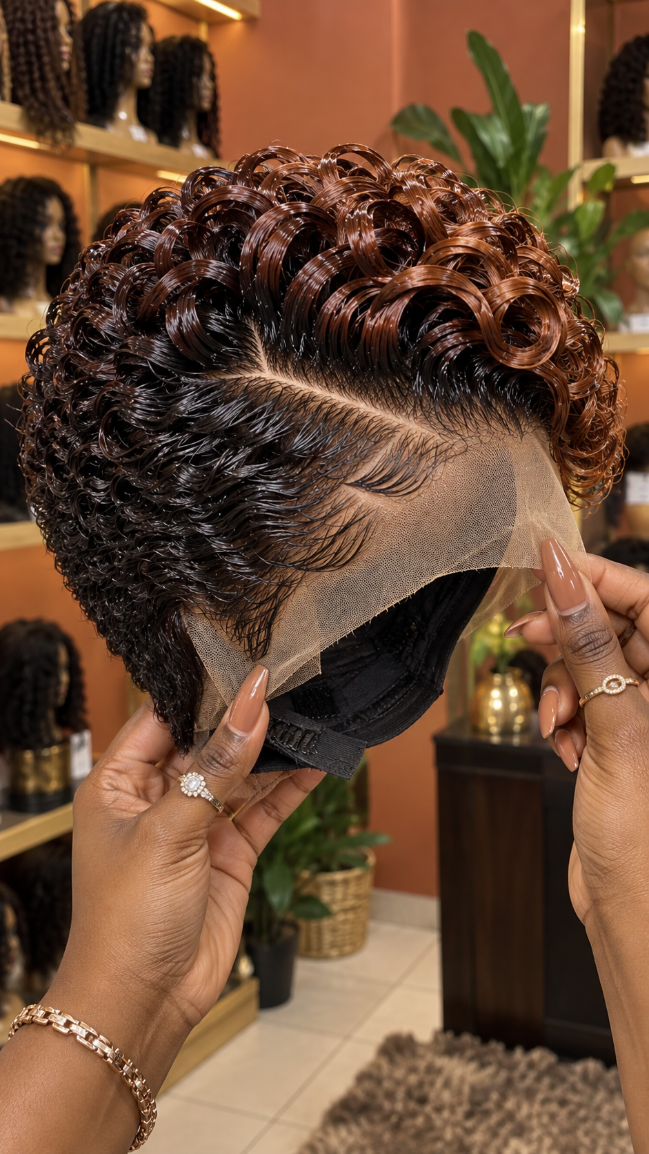 What Makes This Copper-Tipped Sculpted Curl Wig Such a Striking Custom Piece? #natu What Makes This Copper-Tipped Sculpted Curl Wig Such a Striking Custom Piece? #natu