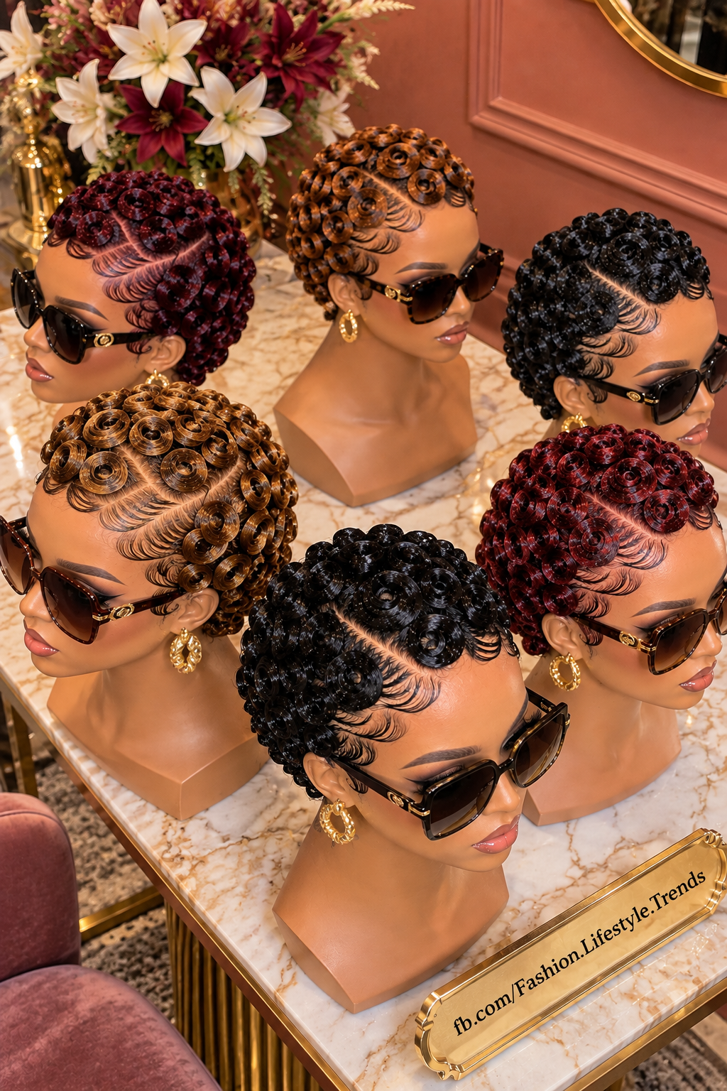 Glossy Spiral Pixie Wigs With Sweeping Temple Waves In Black Burgundy And Honey Brown #flt Glossy Spiral Pixie Wigs With Sweeping Temple Waves In Black Burgundy And Honey Brown #flt