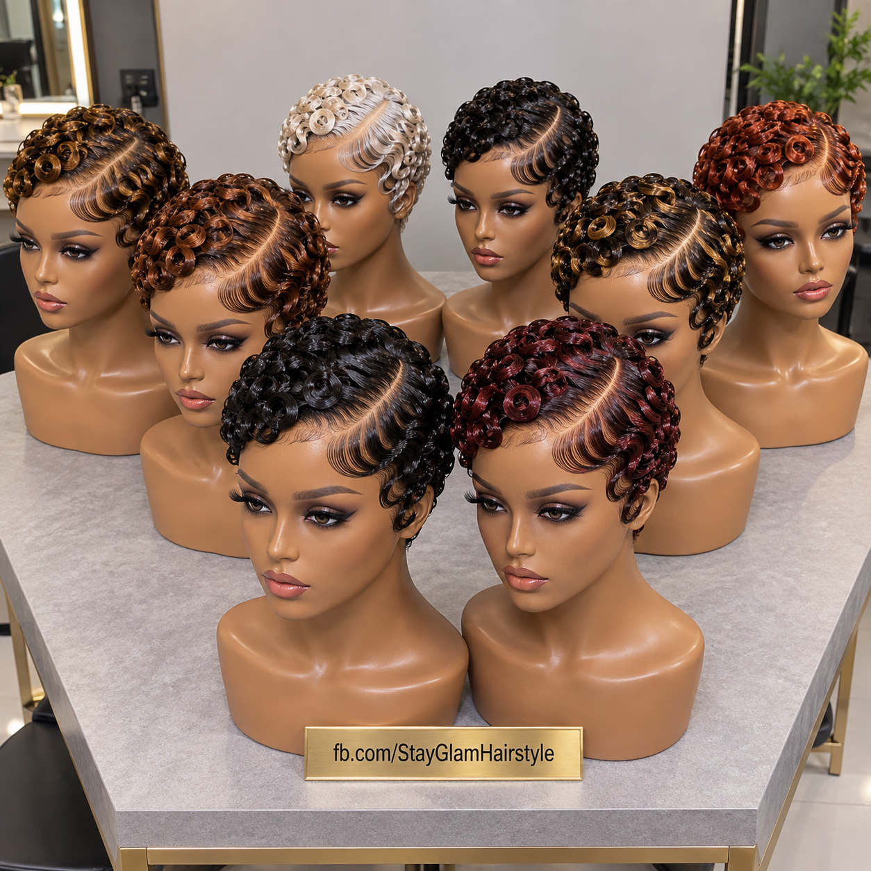 Side-Swept Ring Curl Pixie Wig Collection With Sculpted Finger Waves And Rich Multi-Tone Colors #stay Side-Swept Ring Curl Pixie Wig Collection With Sculpted Finger Waves And Rich Multi-Tone Colors #stay