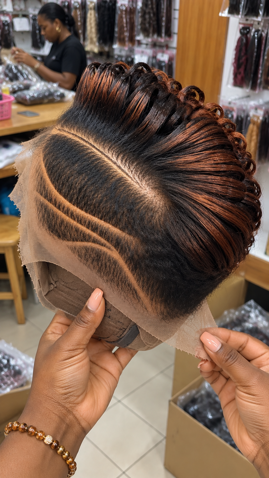 Why Espresso and Burnished Copper Loop Curls Make This Sculpted Pixie Wig Stand Out #fah