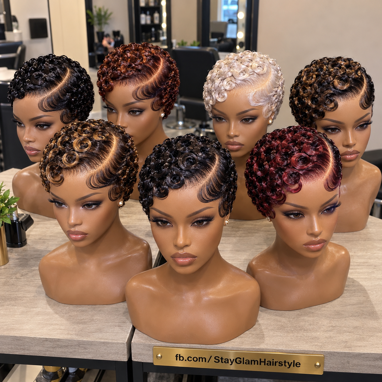 Polished Ring Curl Pixie Wigs With Deep Side Parts And Sculpted Temple Waves #stay Polished Ring Curl Pixie Wigs With Deep Side Parts And Sculpted Temple Waves #stay
