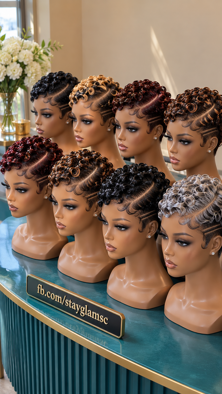 Curly Pixie Wigs With Sculpted Side Parts and Barber Line Details #hwb Curly Pixie Wigs With Sculpted Side Parts and Barber Line Details #hwb