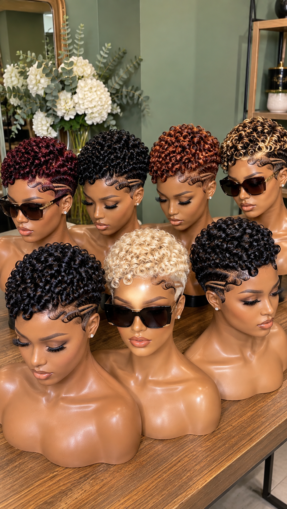 7 Spiral Pixie Wig Colors With Curved Side Lines #bwi 7 Spiral Pixie Wig Colors With Curved Side Lines #bwi