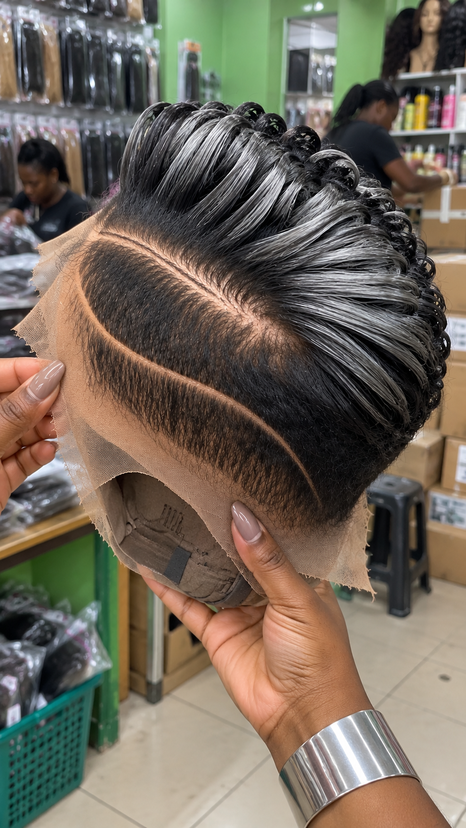 How This Raven Black Sculpted Loop Wig Uses a Deep Side Sweep for a Striking Salon Finish #apdh