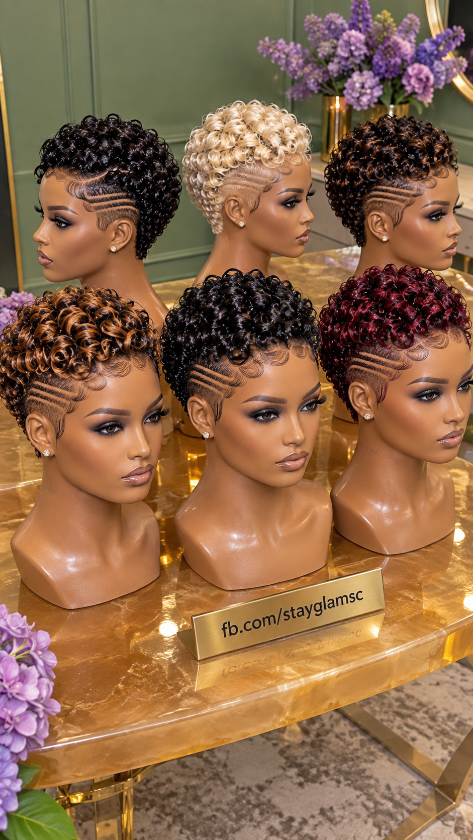 Statement Pixie Curl Wigs With Triple Side Lines and Rich Color Options #hwb Statement Pixie Curl Wigs With Triple Side Lines and Rich Color Options #hwb