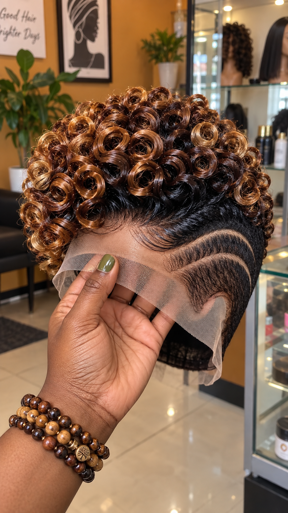 Caramel Honey Spiral Pixie Wig With Double Curved Side Lines #hwb Caramel Honey Spiral Pixie Wig With Double Curved Side Lines #hwb
