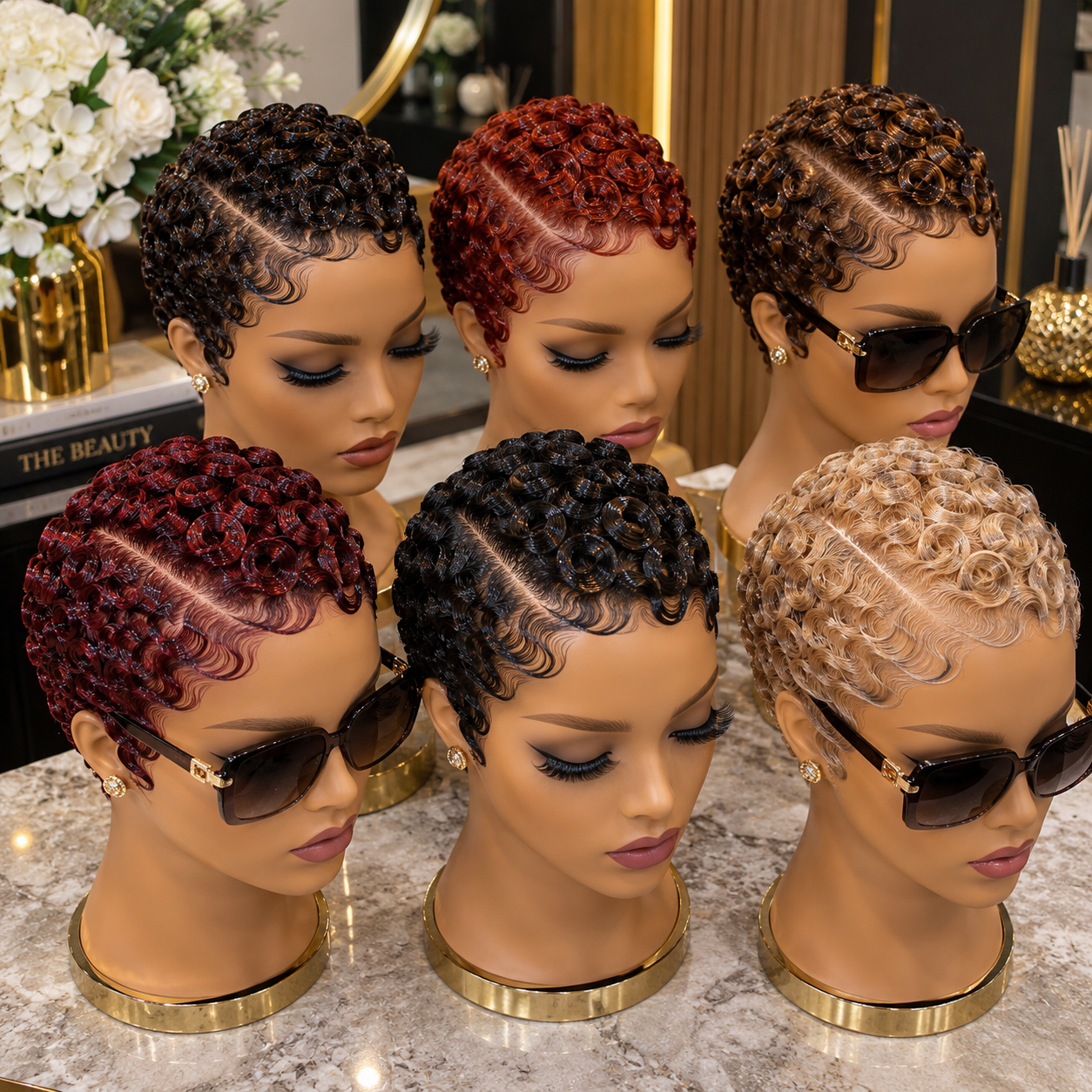 Deep Side Part Pin Curl Pixie Wigs With Glossy Sculpted Waves #hairstylesforwomeng Deep Side Part Pin Curl Pixie Wigs With Glossy Sculpted Waves #hairstylesforwomeng