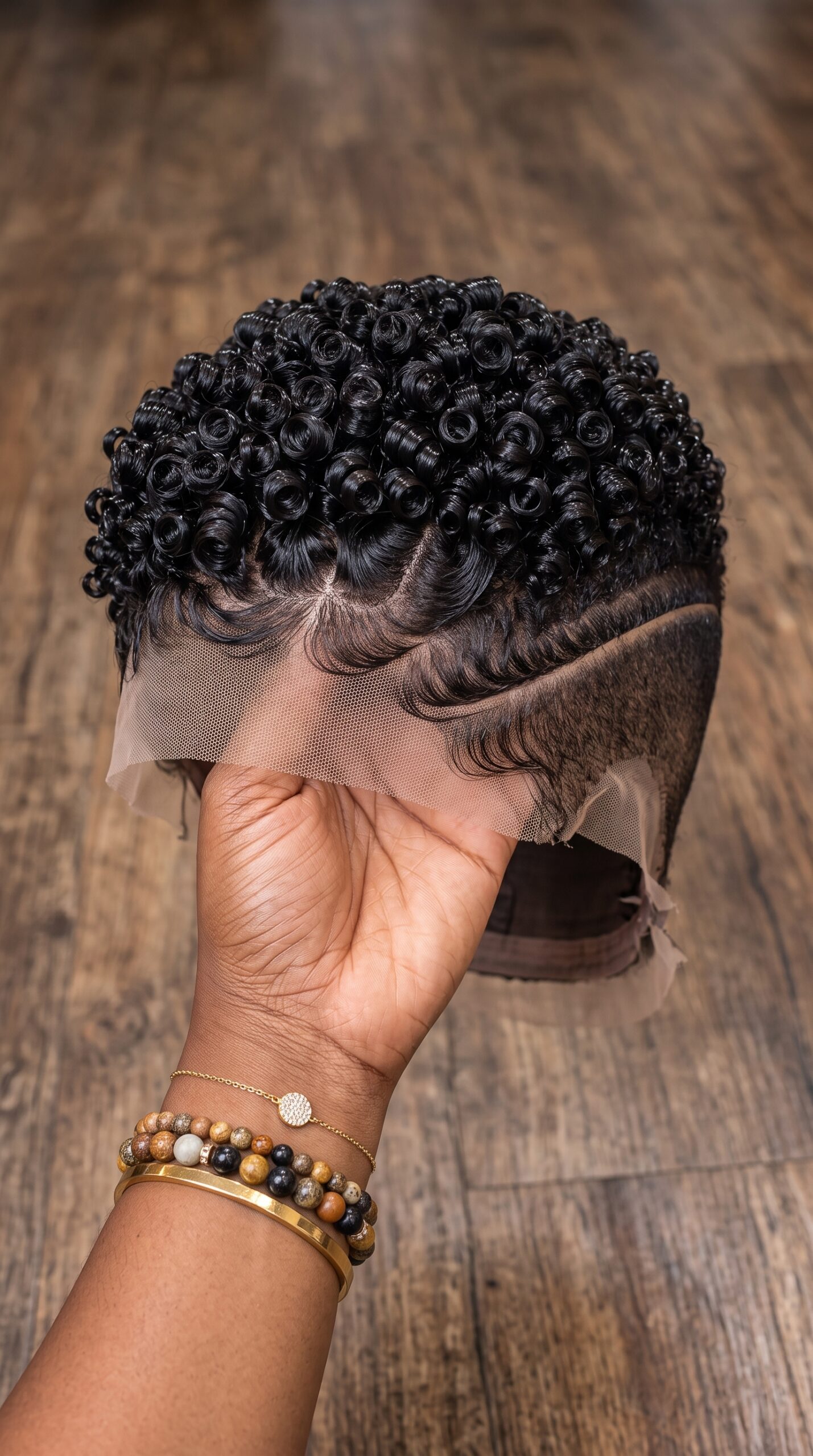Jet Black Ringlet Pixie Wig With Swept Side Curve #real