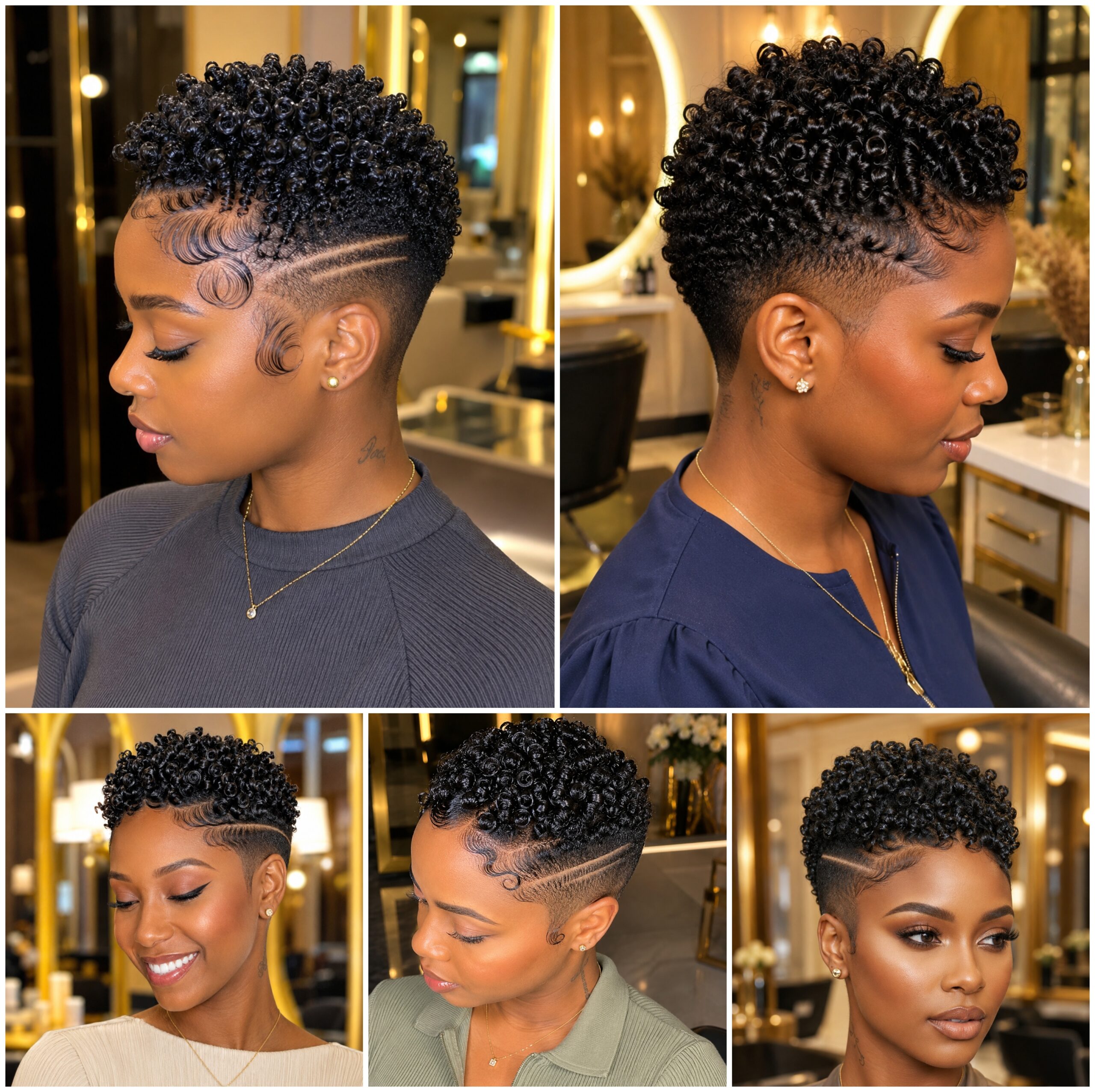 Coily Pixie Tapers with Wave-Lined Temples Coily Pixie Tapers with Wave-Lined Temples