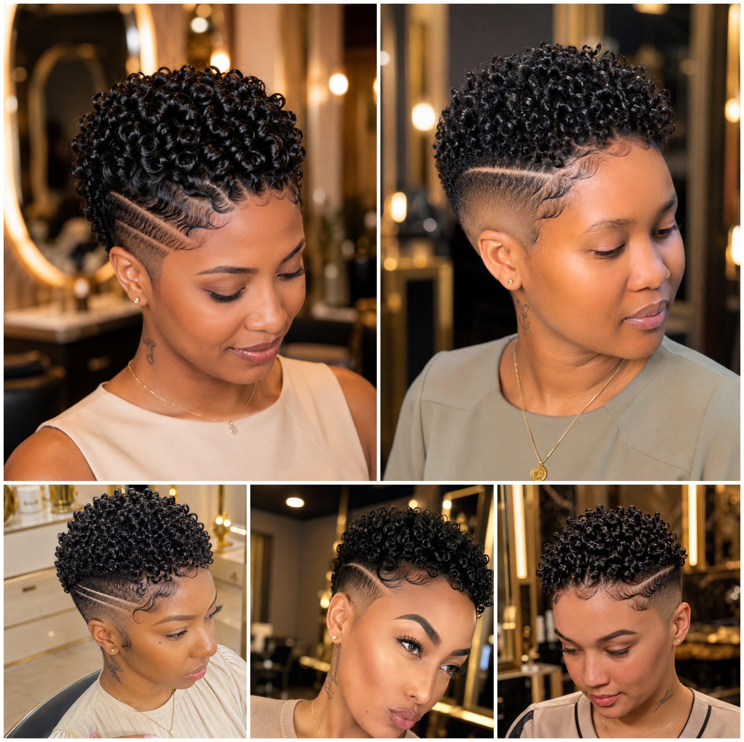 Springy Finger Coils with Low Temple Fade