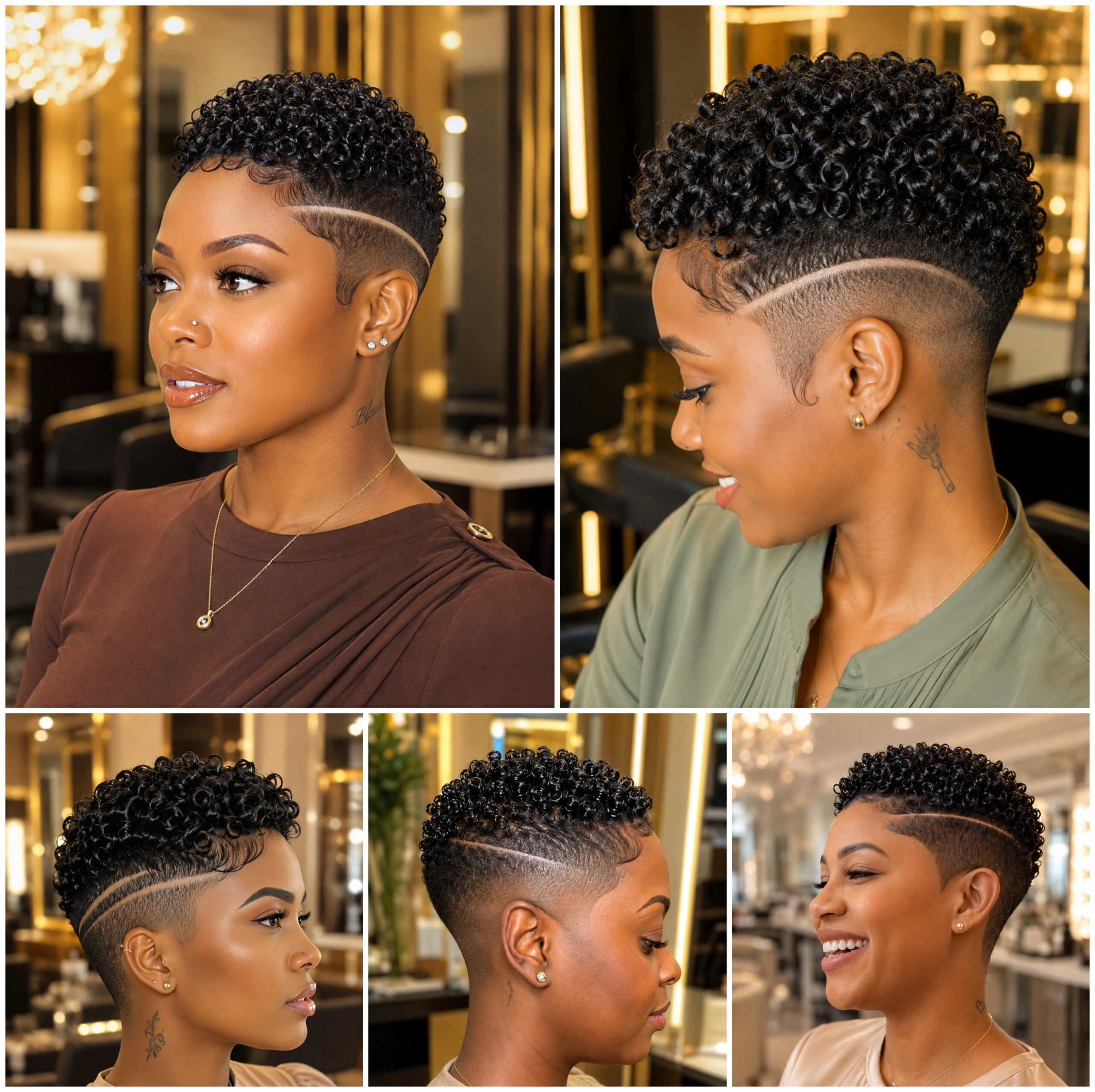 Short Afro Coils with Double Temple Lines Short Afro Coils with Double Temple Lines
