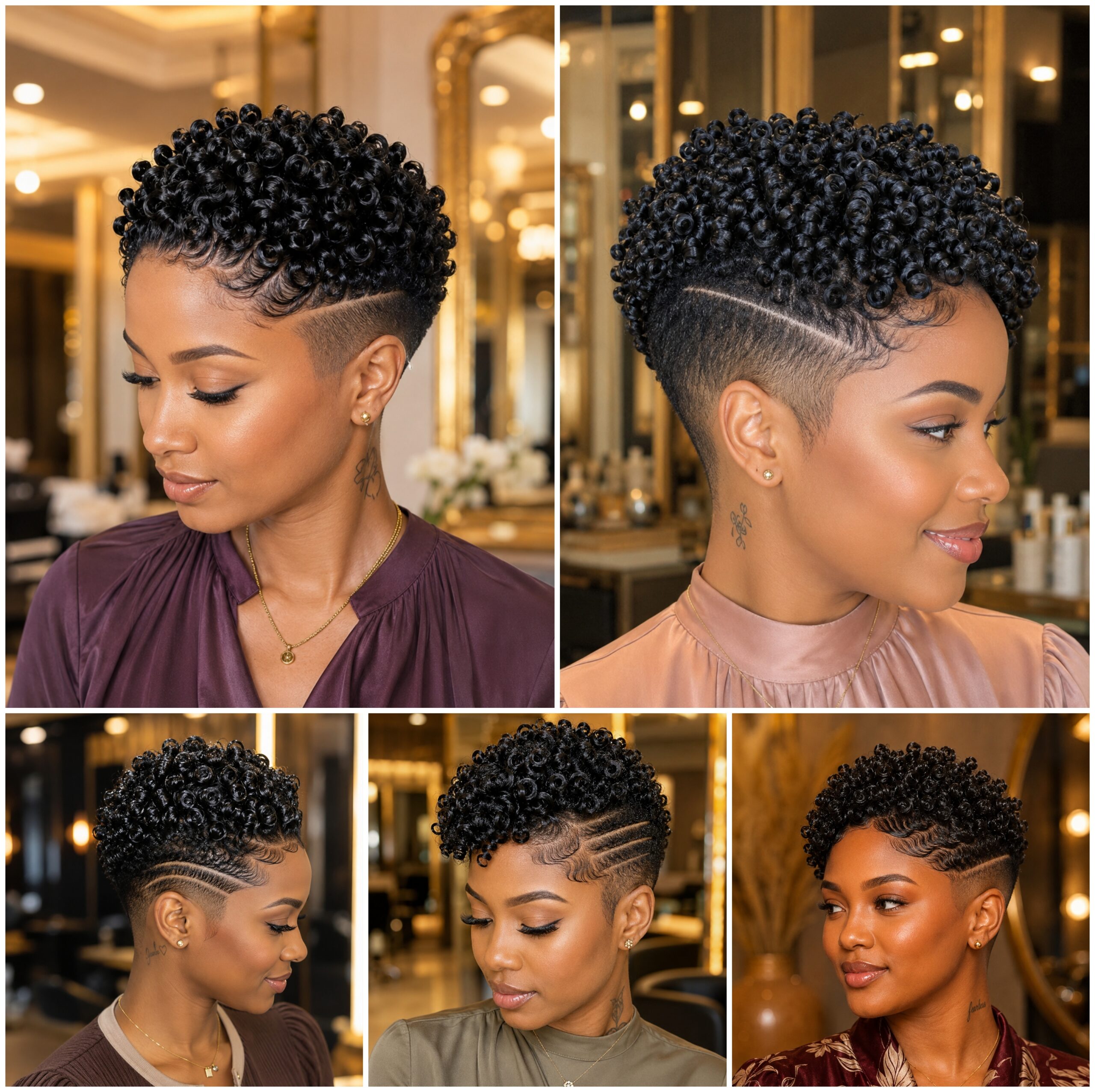 Curly Low Tapers with Finger-Wave Hairlines Curly Low Tapers with Finger-Wave Hairlines