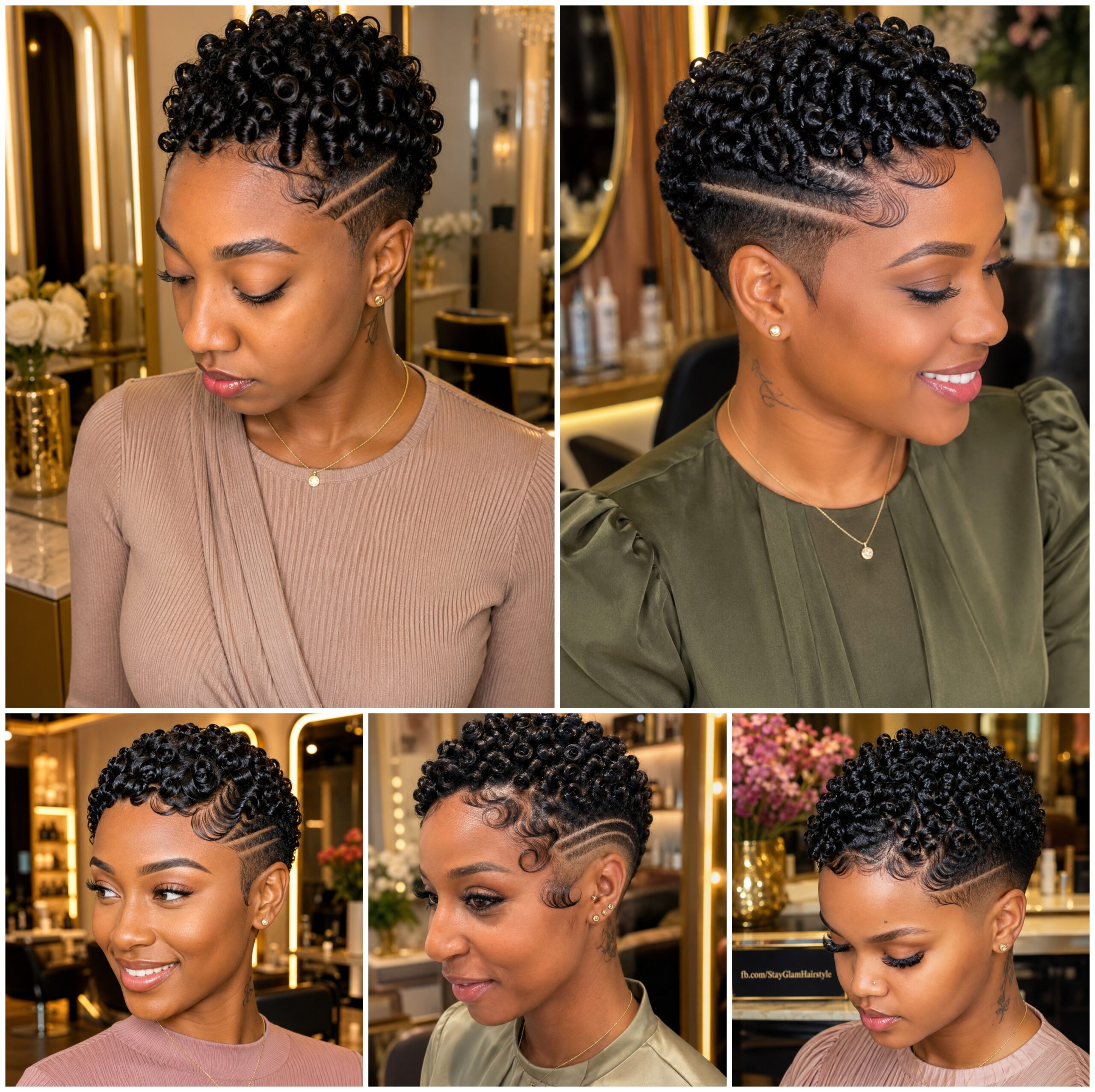 Coiled Pixie Fade with Arched Side Line #WigBusiness