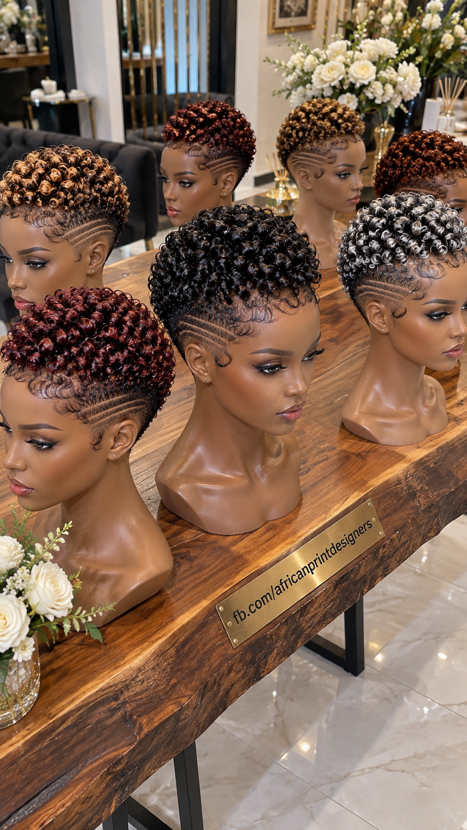 Seven Ringlet Pixie Wigs With Triple Side Lines And Close Tapered Sides #apd