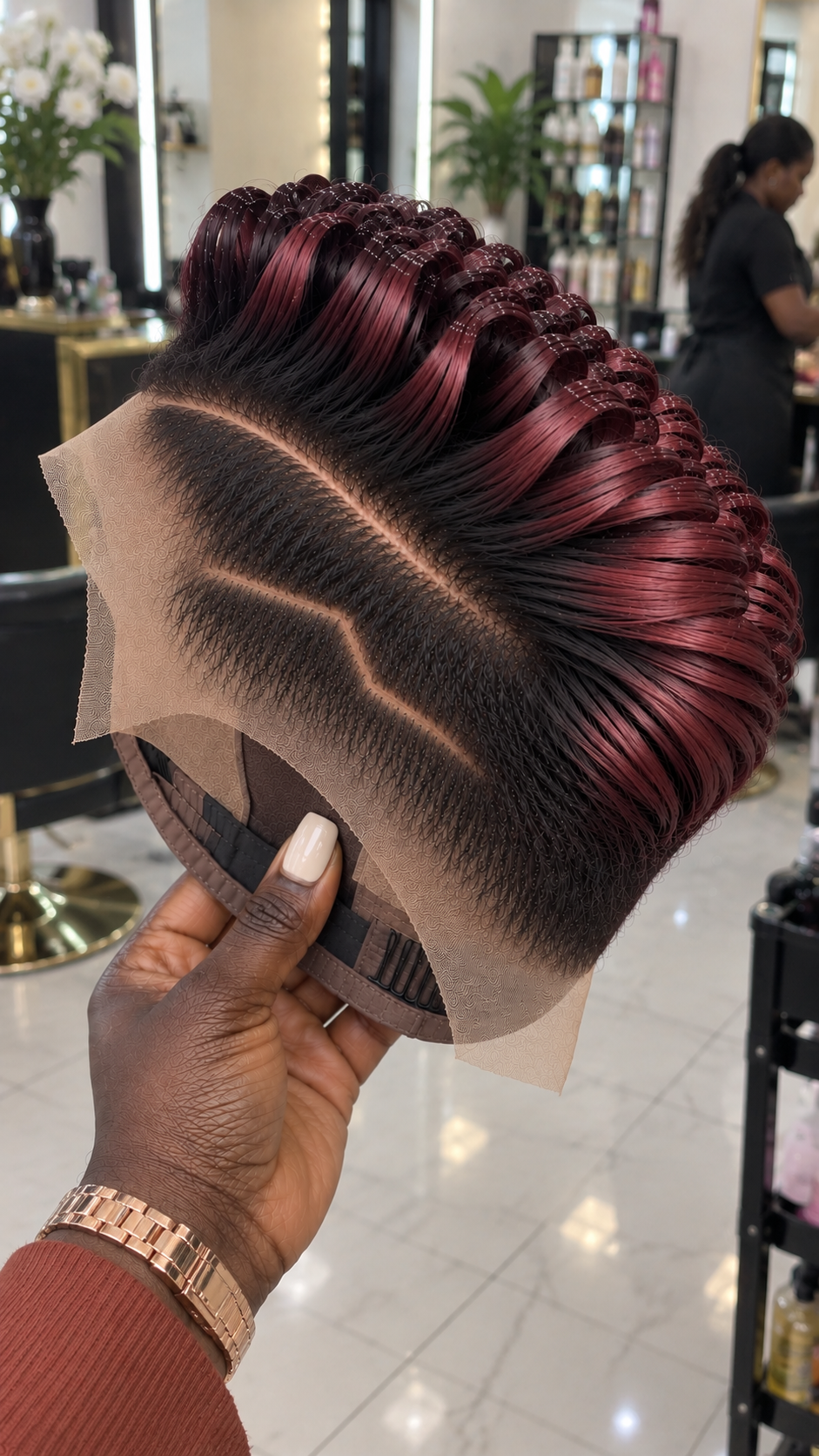 Find This Burgundy and Black Swept Pixie Wig With Angled Side Detail #afth Find This Burgundy and Black Swept Pixie Wig With Angled Side Detail #afth