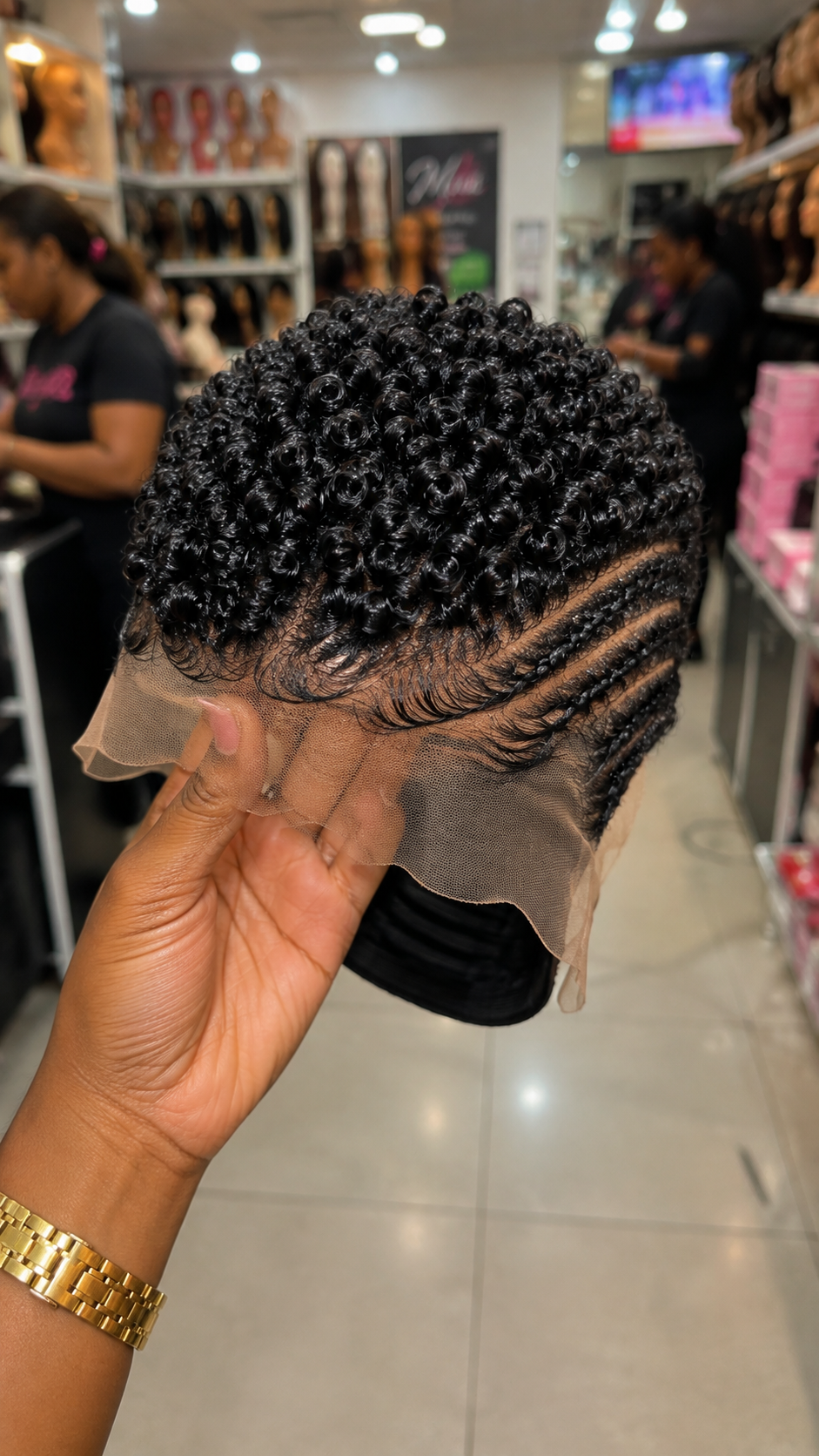 Count The Seven Micro-Cornrows On This Hybrid Pixie Wig — Then Check The Tension Anchoring Them To The Lace #afth