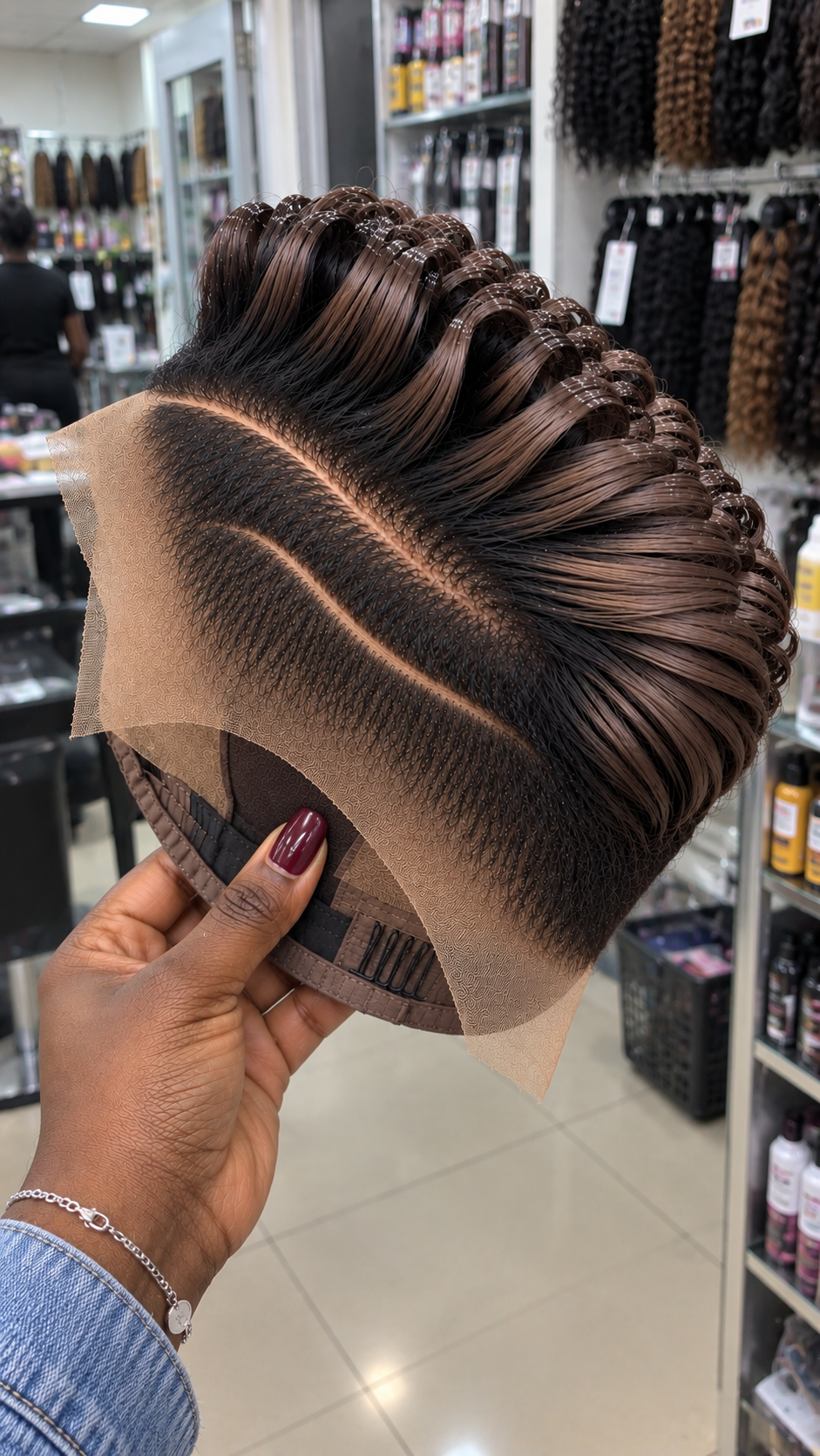 Espresso Brown Loop Pixie Wig With Deep Black Tapered Side #fah Espresso Brown Loop Pixie Wig With Deep Black Tapered Side #fah