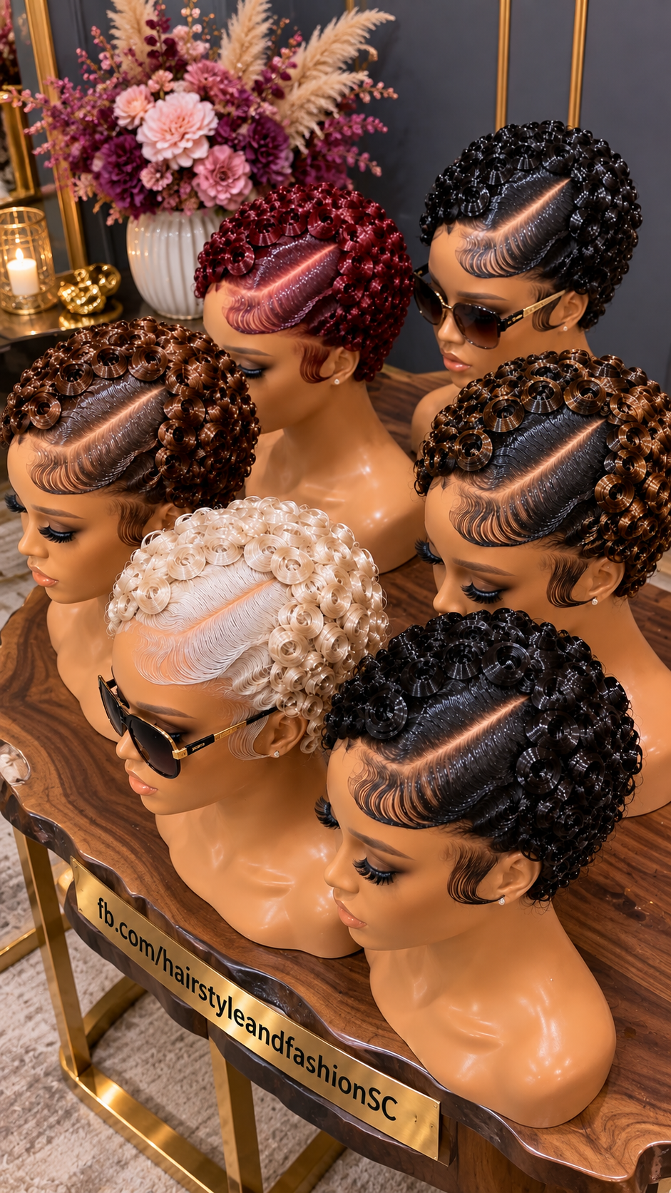 6 Glossy Finger Curl Pixie Wigs With Sculpted Side Waves #fa 6 Glossy Finger Curl Pixie Wigs With Sculpted Side Waves #fa