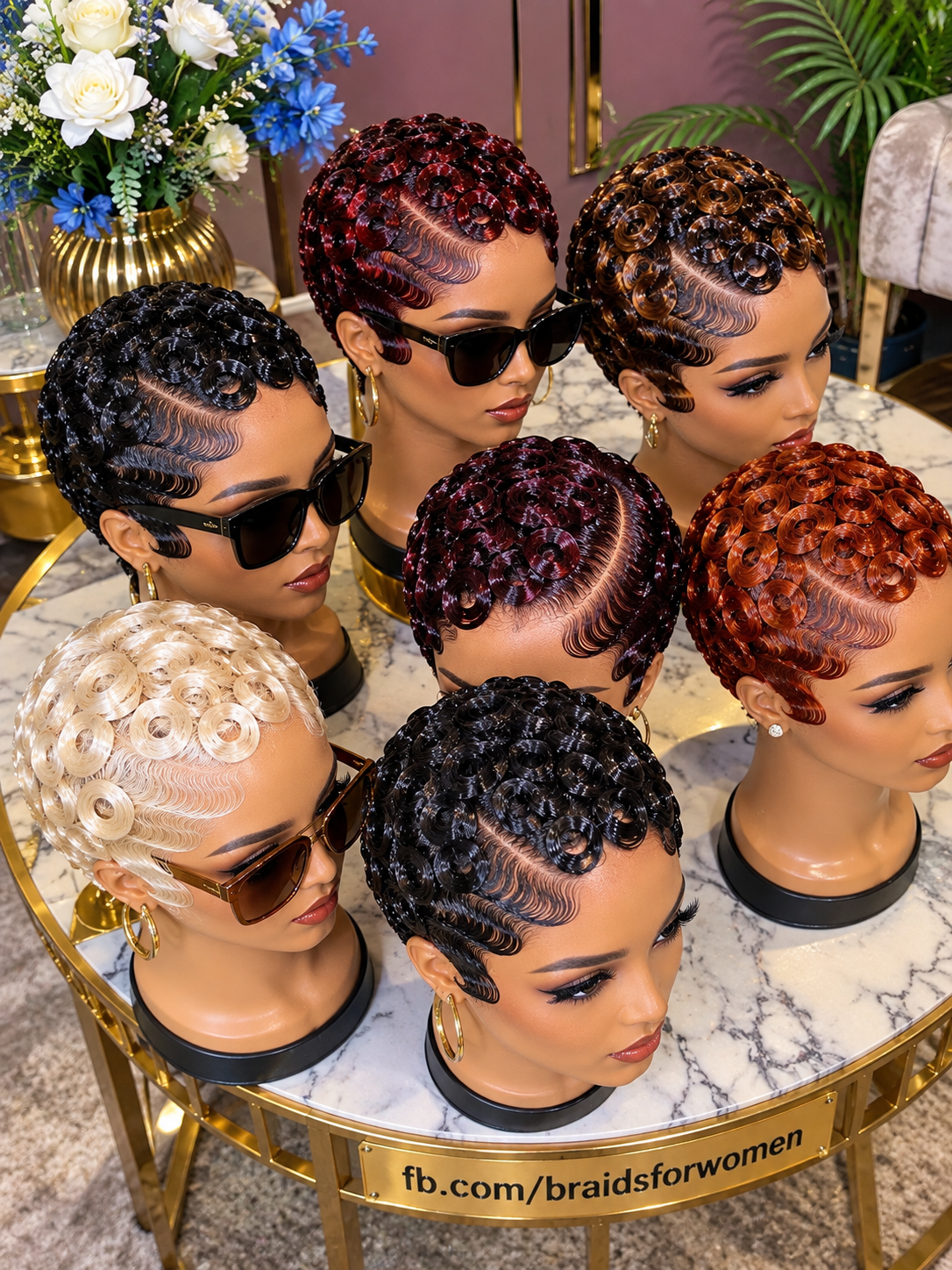 Finger Curl Pixie Wigs With Sculpted Side Waves in Seven Rich Colors #br Finger Curl Pixie Wigs With Sculpted Side Waves in Seven Rich Colors #br