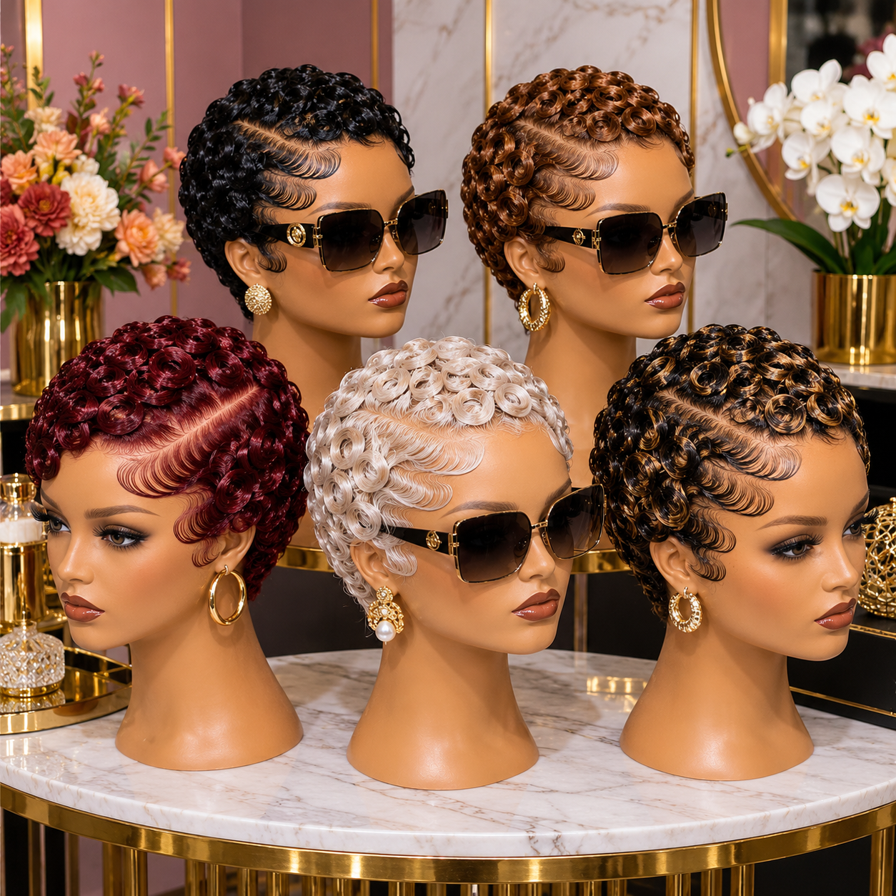 Finger Wave Pixie Wigs With Sculpted Curls in Five Statement Colors #the Finger Wave Pixie Wigs With Sculpted Curls in Five Statement Colors #the
