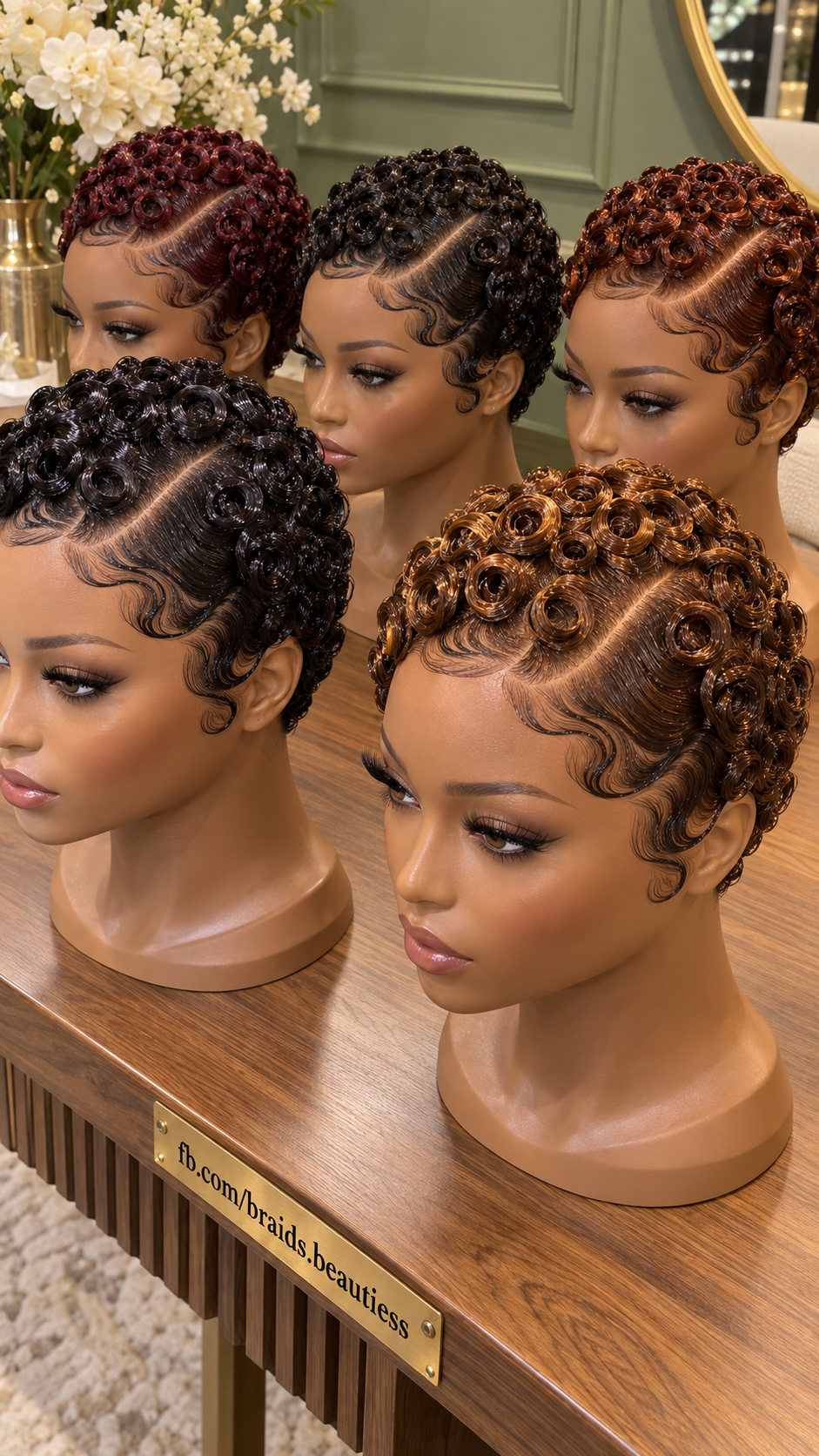 Five Glossy Ringlet Pixie Wigs With Deep Side Parts And Sculpted S-Wave Temples #bb Five Glossy Ringlet Pixie Wigs With Deep Side Parts And Sculpted S-Wave Temples #bb