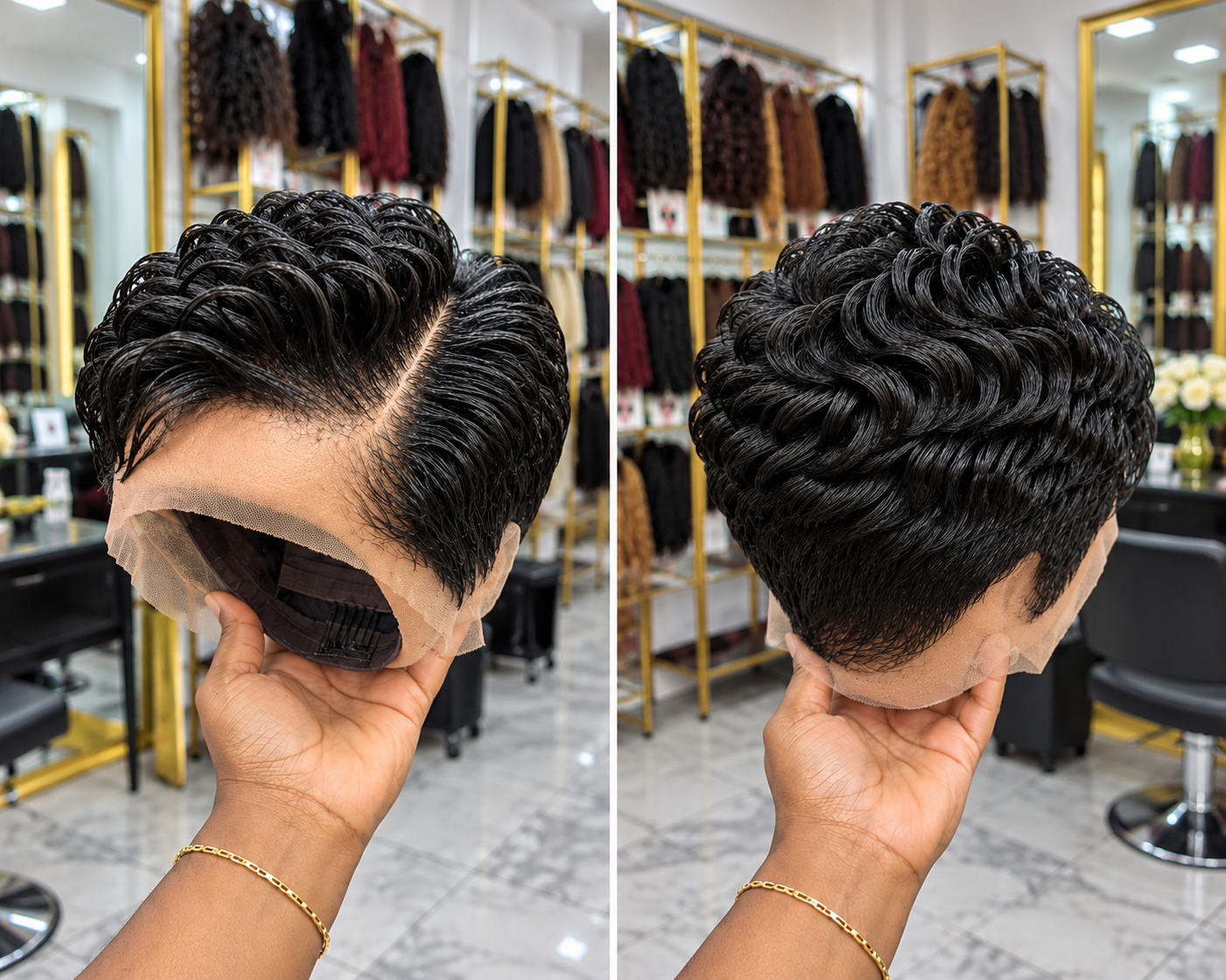 Jet Black Sculpted Wave Pixie Wig With Deep Side Part #bwi Jet Black Sculpted Wave Pixie Wig With Deep Side Part #bwi