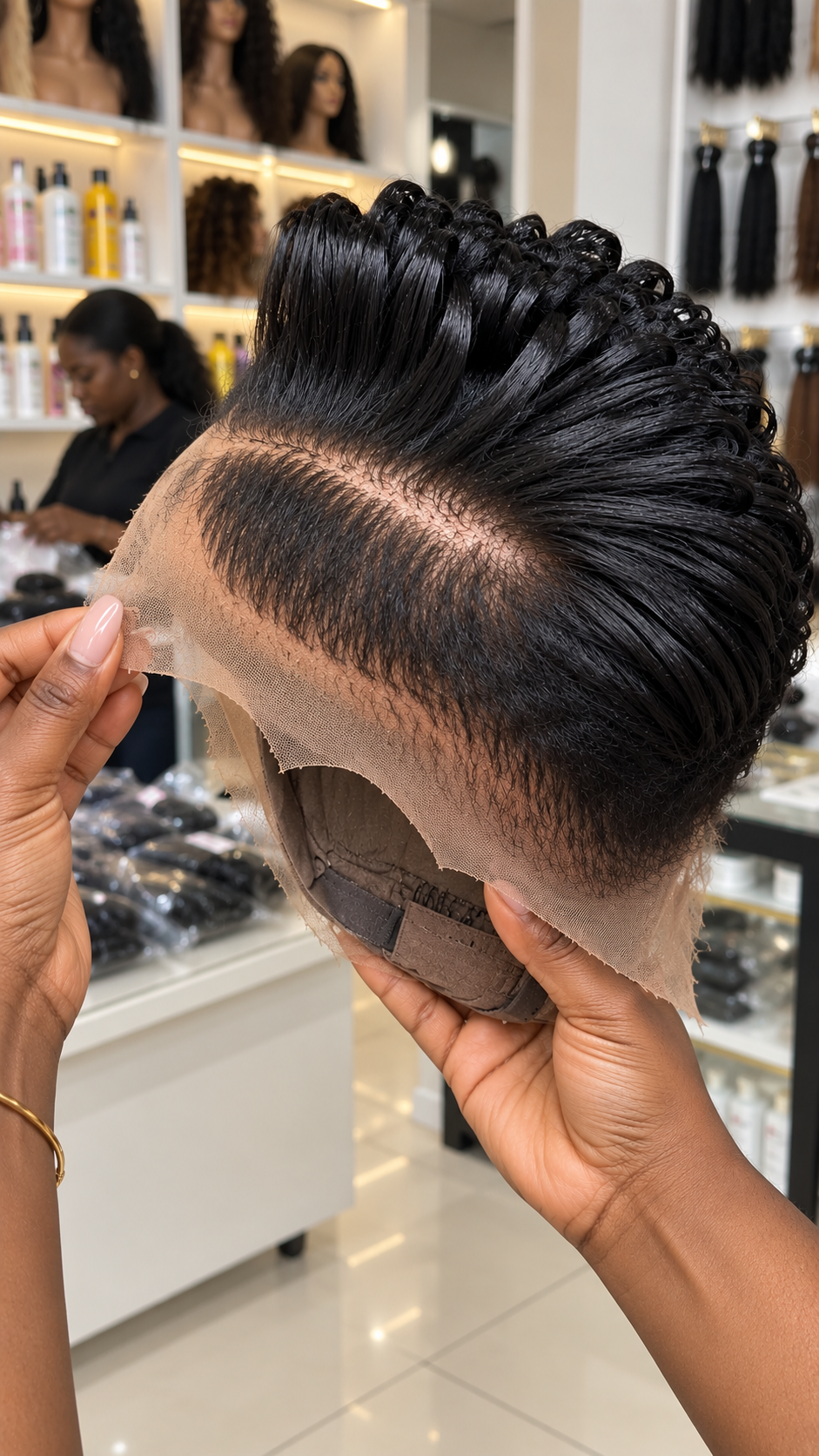 Jet Black Sculpted Loop Pixie Wig With Sleek Tapered Sides #ssh
