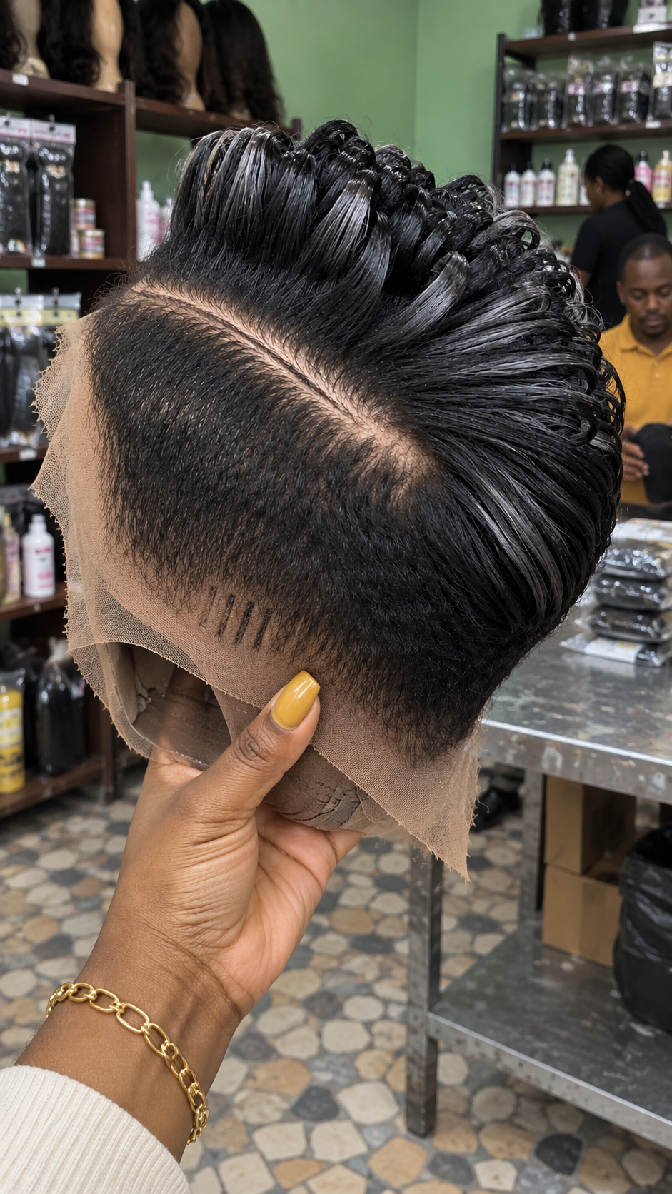 Jet Black Loop Curl Pixie Wig With Deep Side Part #stayh
