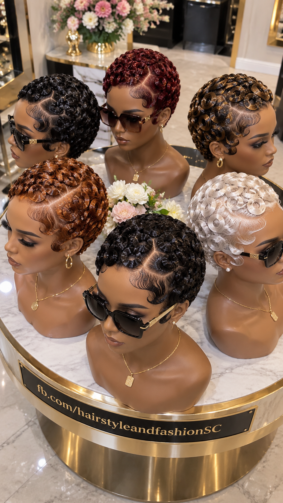 Six Sculpted Ringlet Pixie Wigs With Curved Parts And Finger-Wave Sides #bwi