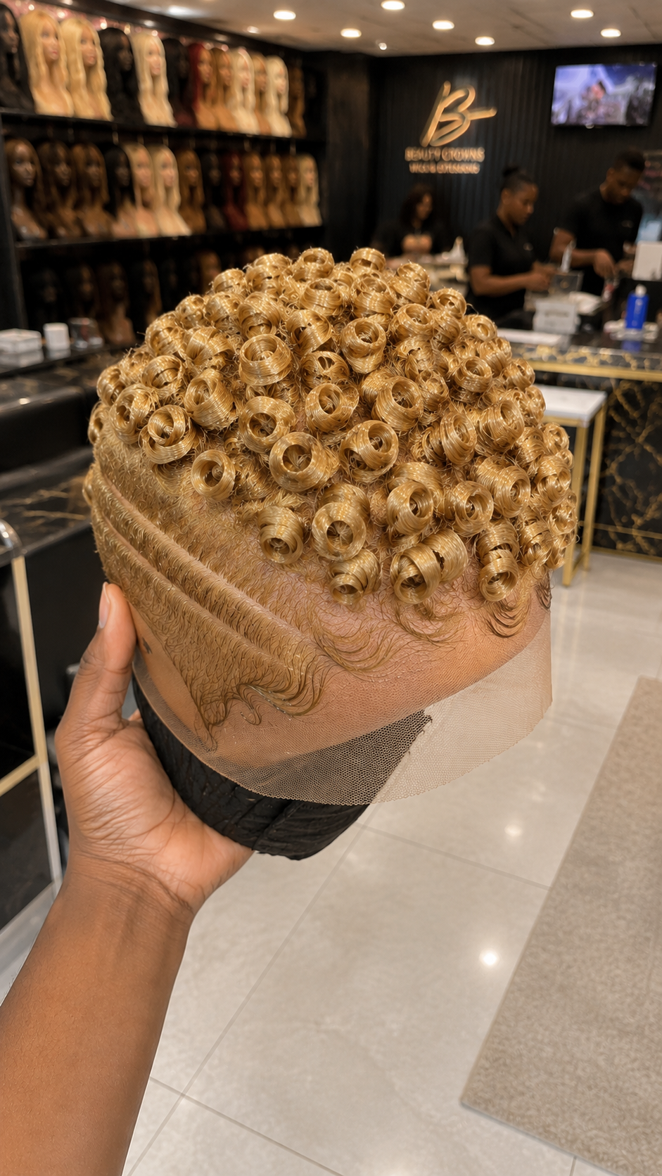 Every Hollow Rosette Loop On A Honey Blonde Pixie Wig Shows The Lace Base Unless The Knotting Density Is Flawless #apdh