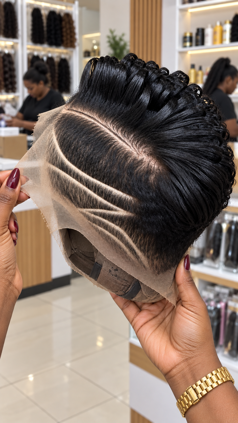 Jet Black Sculpted Loop Pixie Wig With Triple Curved Side Lines #apdh Jet Black Sculpted Loop Pixie Wig With Triple Curved Side Lines #apdh