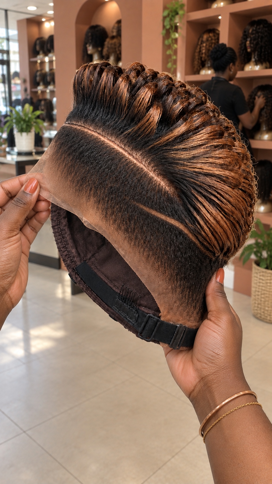 Honey Copper Pixie Wig With Swept-Back Loops and a Diagonal Side Line #apdh Honey Copper Pixie Wig With Swept-Back Loops and a Diagonal Side Line #apdh