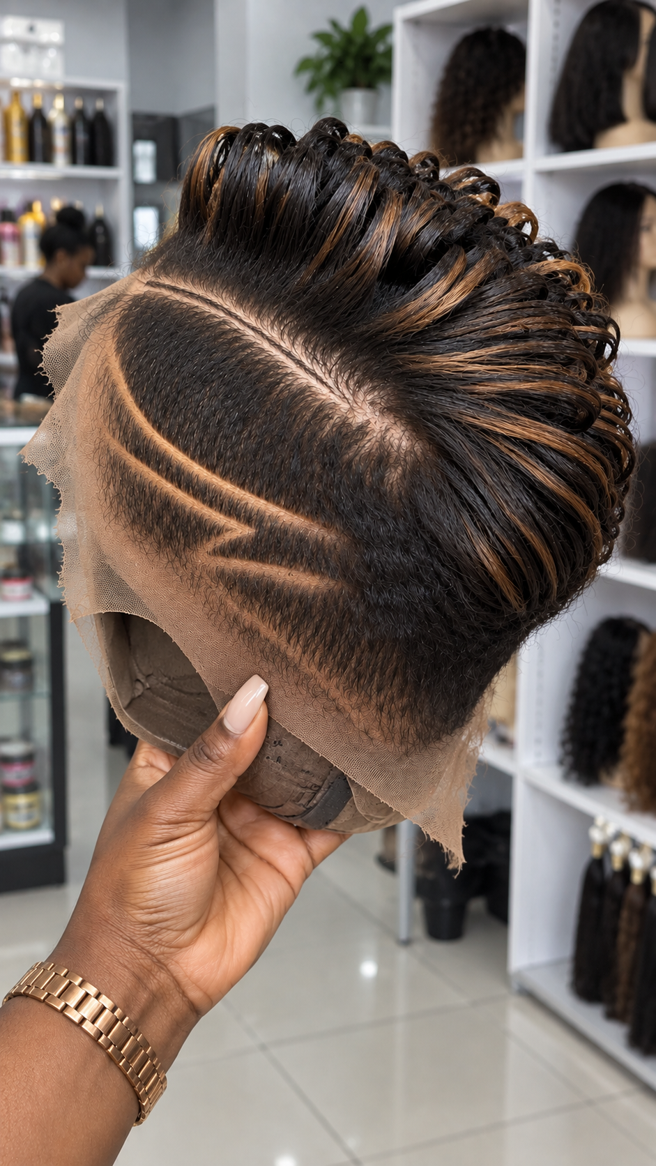 Honey Caramel Highlight Pixie Wig With Angular Side Lines #stayh Honey Caramel Highlight Pixie Wig With Angular Side Lines #stayh
