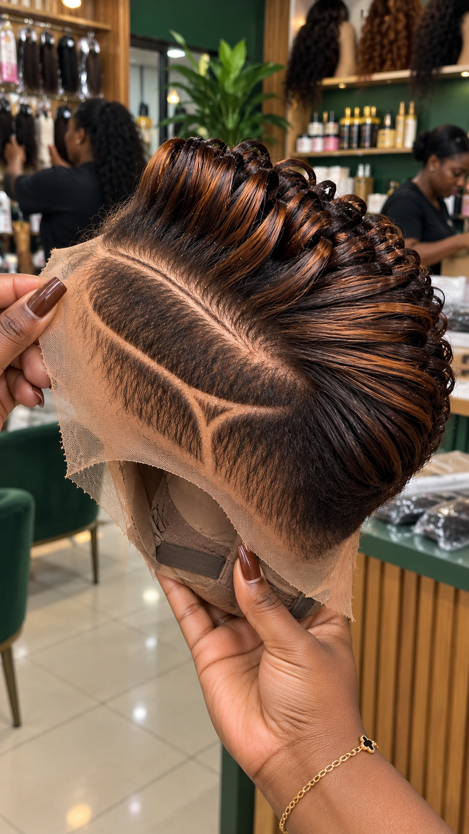 Espresso Brown Pixie Wig With Copper Ribbon Highlights And Sweeping Side Detail #fah Espresso Brown Pixie Wig With Copper Ribbon Highlights And Sweeping Side Detail #fah