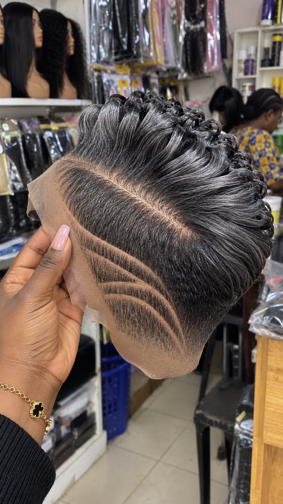 Smoky Silver Loop Pixie Wig With Triple Curved Side Lines #bwih Smoky Silver Loop Pixie Wig With Triple Curved Side Lines #bwih