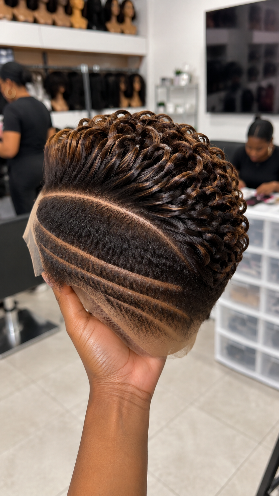 Caramel Brown Sculpted Pixie With Glossy Swept Curls #stayh Caramel Brown Sculpted Pixie With Glossy Swept Curls #stayh